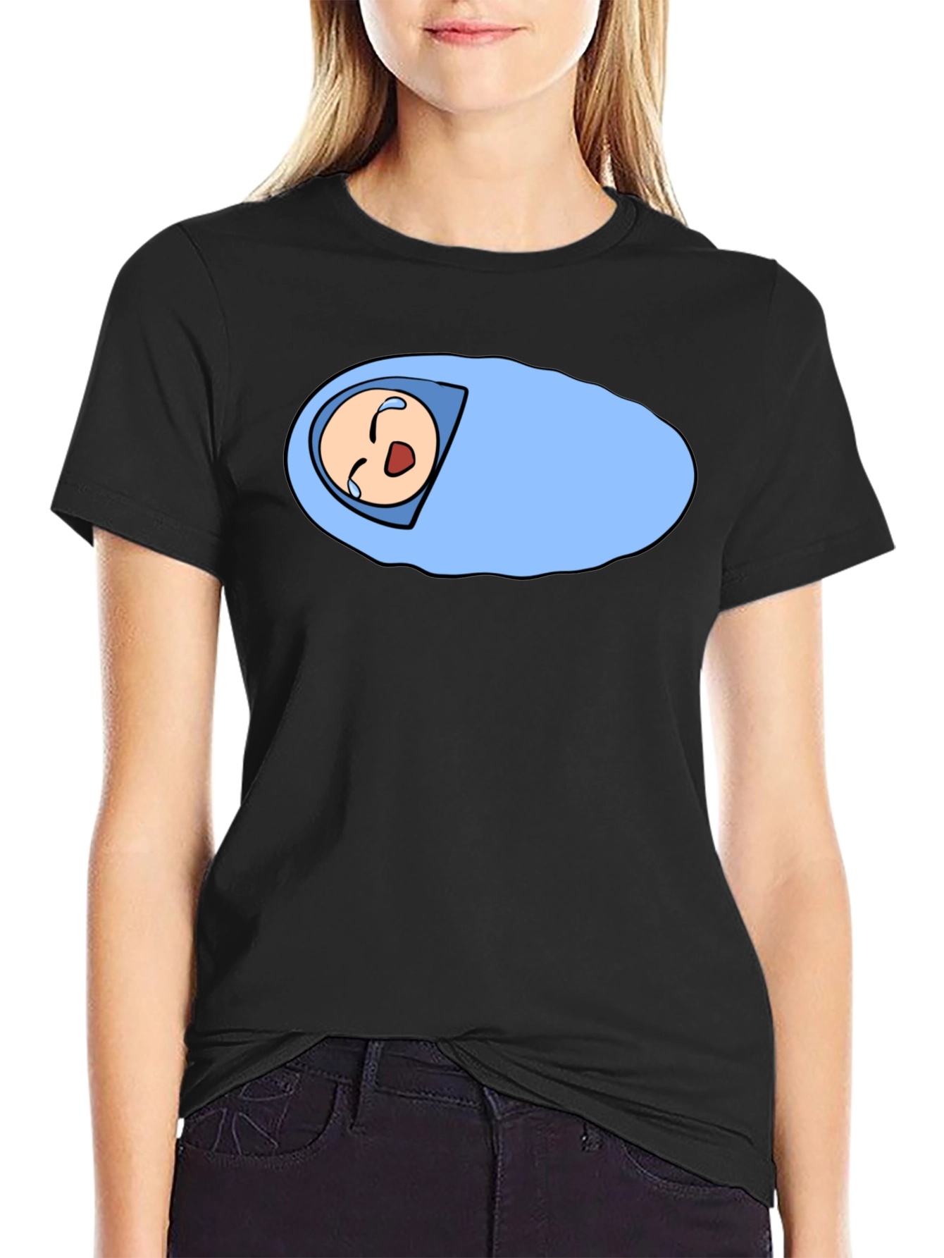 Cartoon Baby T-Shirt - Black Unique Design