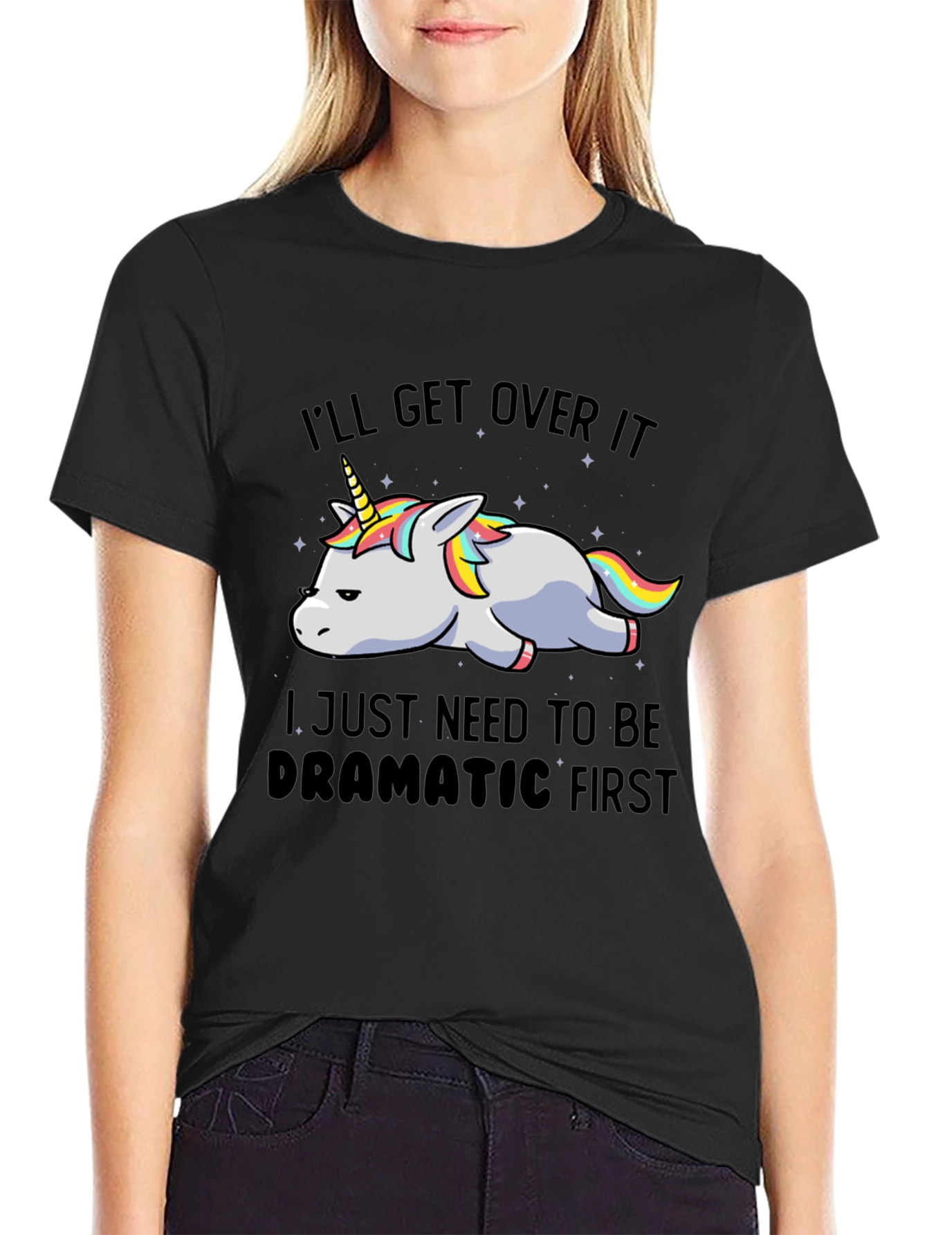 Dramatic Unicorn Graphic T-Shirt