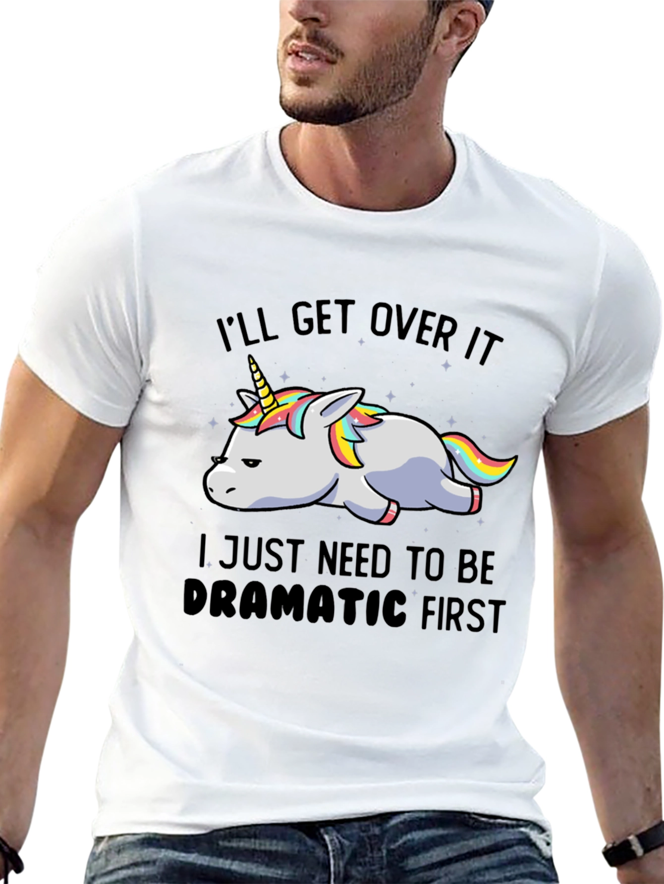 Dramatic Unicorn Graphic T-Shirt