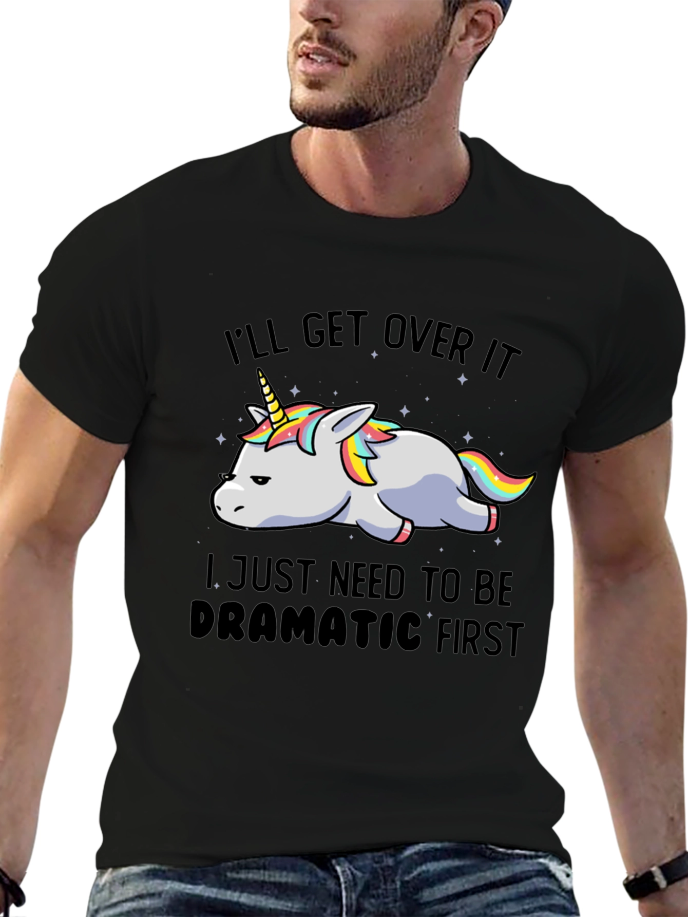 Dramatic Unicorn Graphic T-Shirt