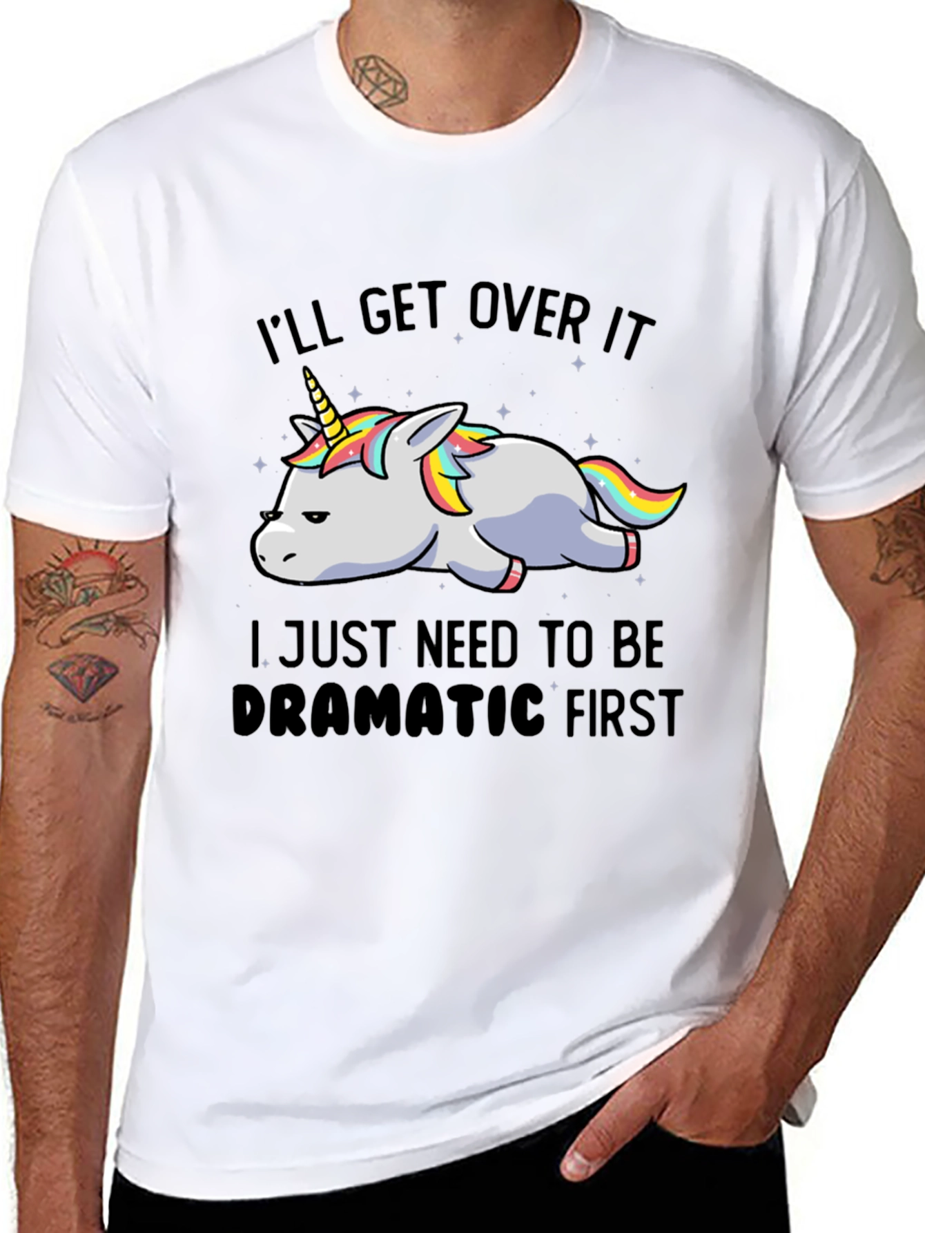 Dramatic Unicorn Graphic T-Shirt
