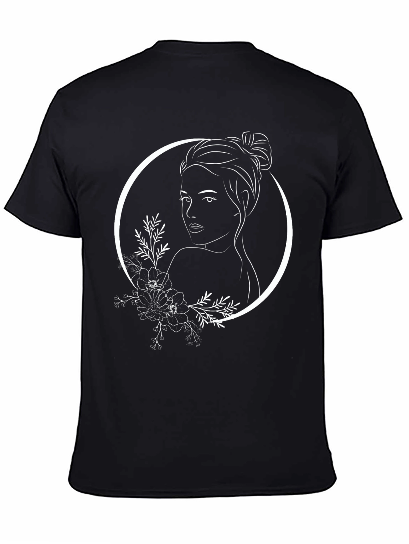 Woman Face Flower Graphic Tee
