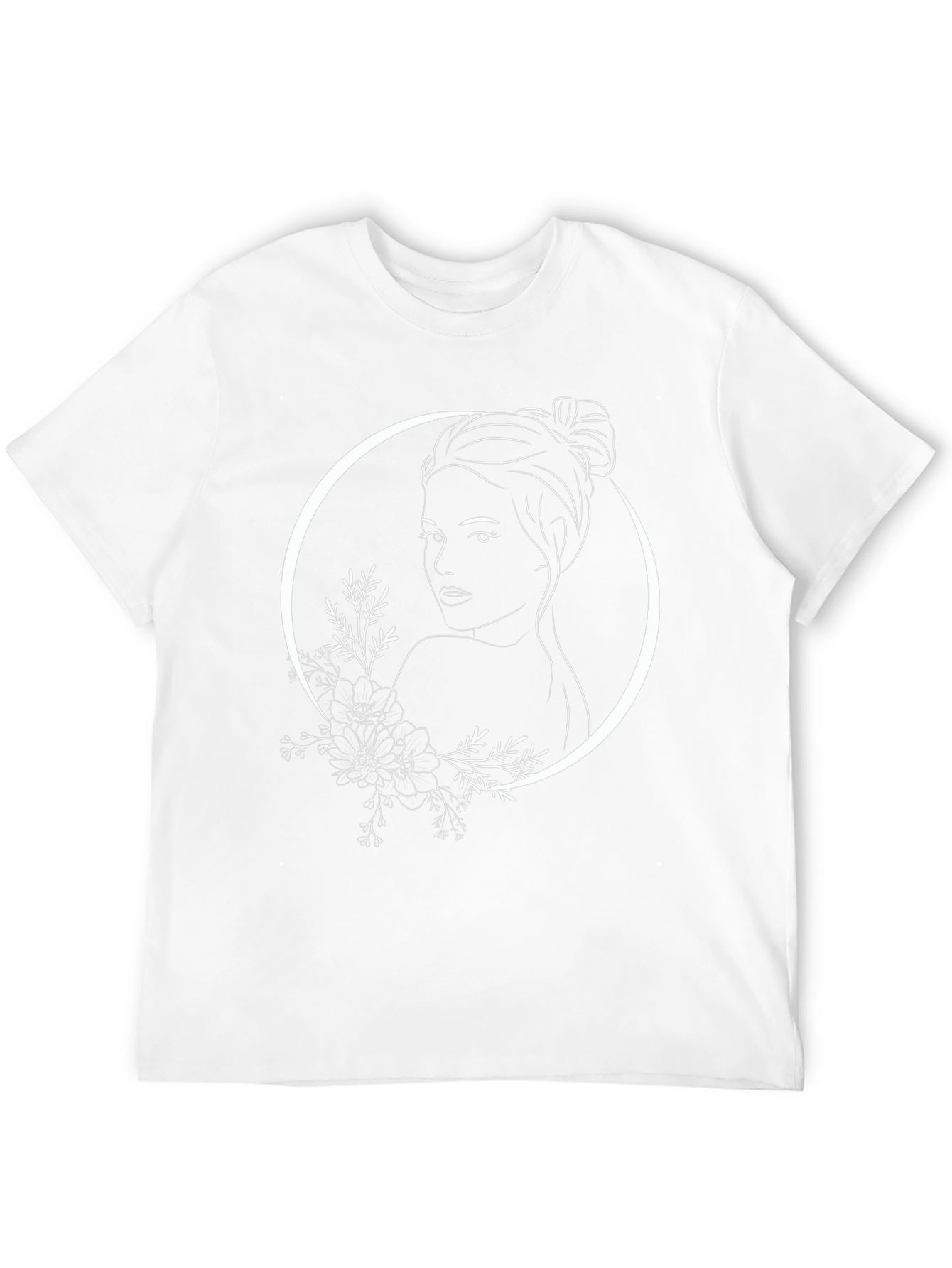 Woman Face Flower Graphic Tee