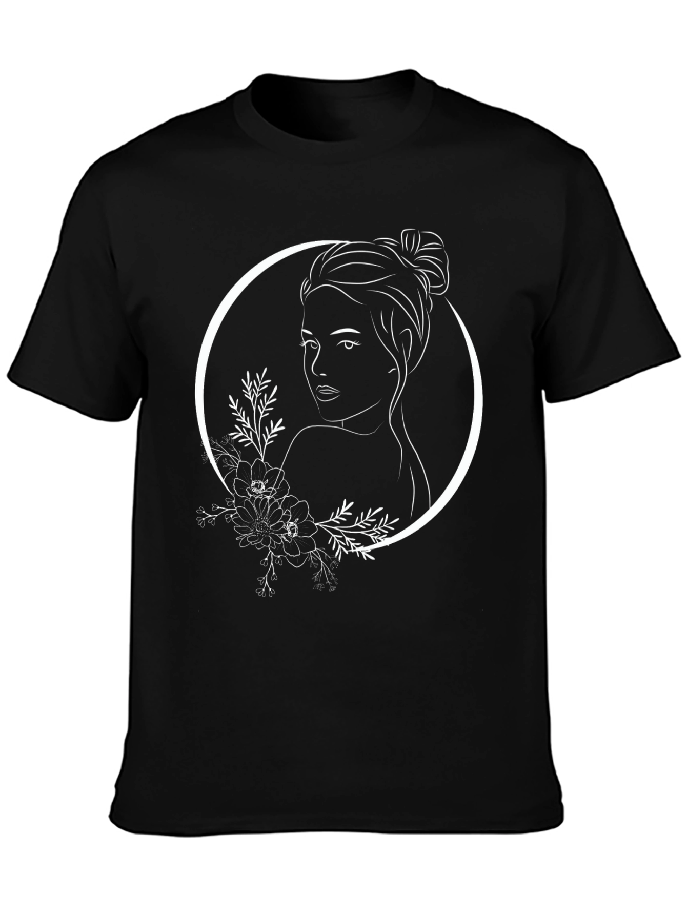 Woman Face Flower Graphic Tee