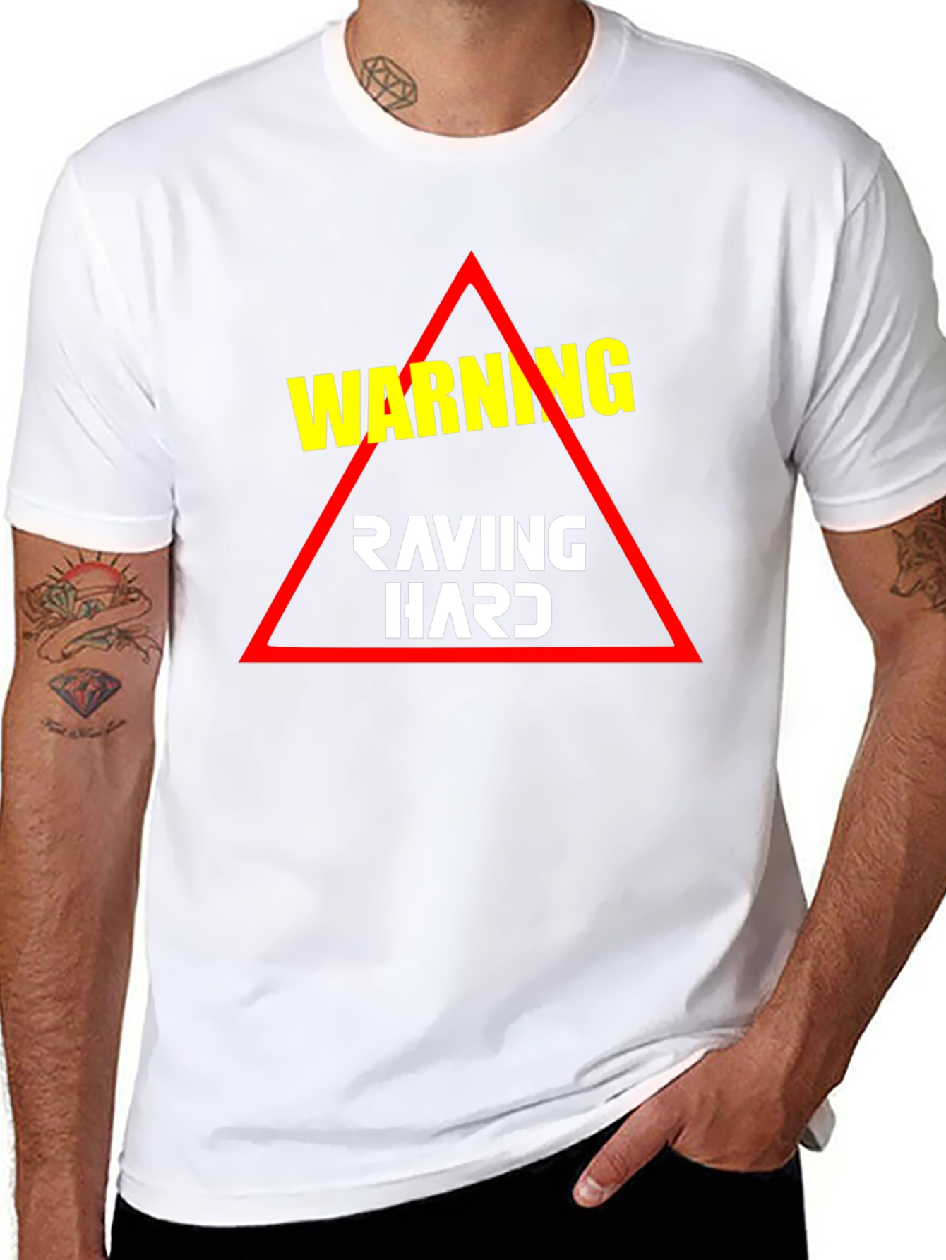 Warning Raving Hard T-Shirt - Black