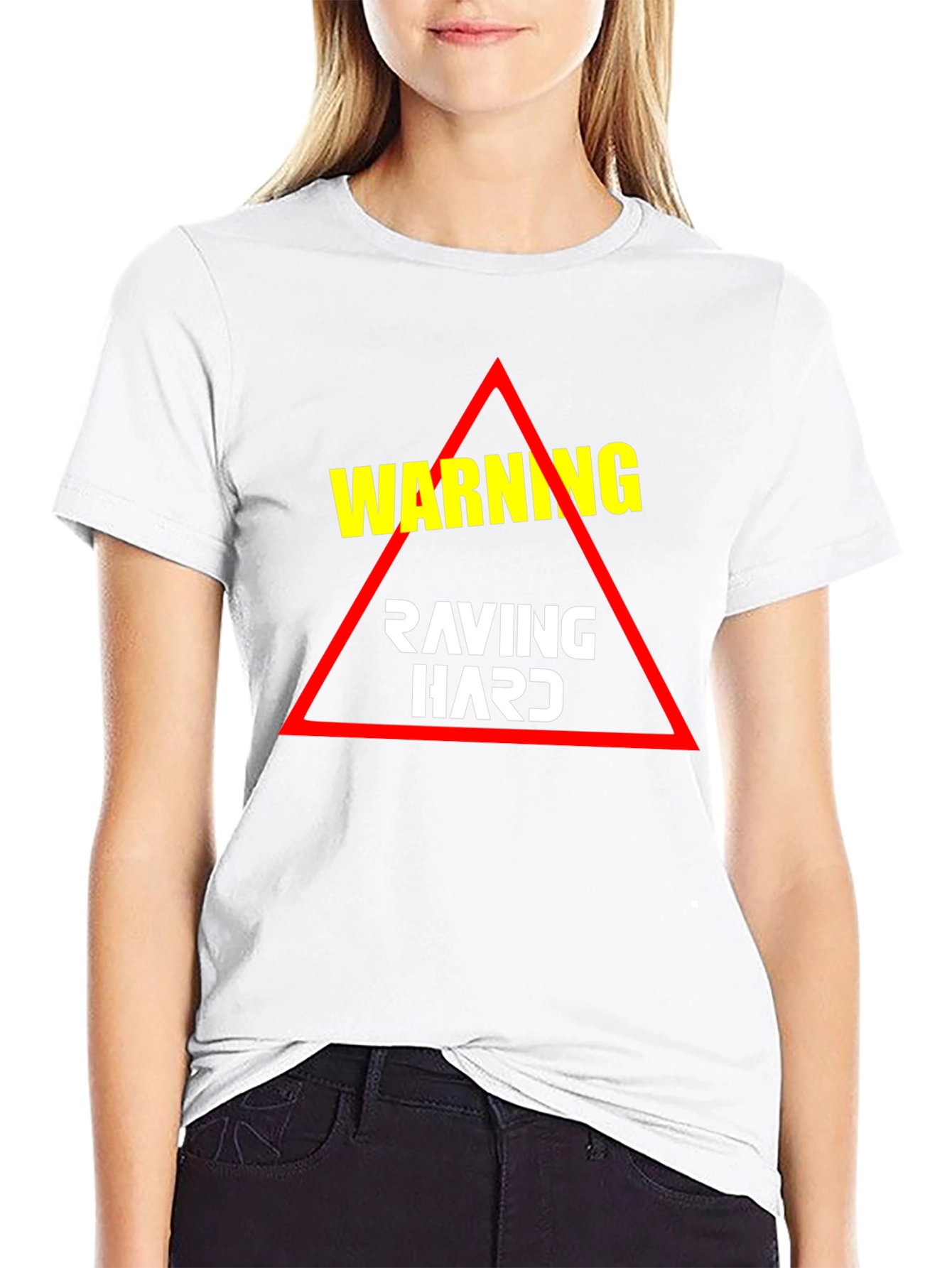 Warning Raving Hard T-Shirt - Black