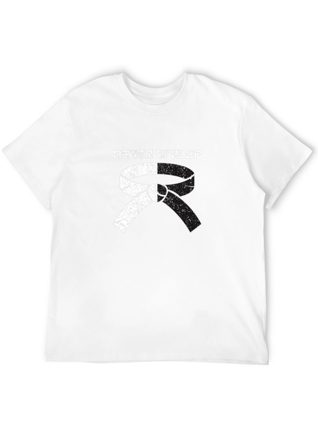 Never Give Up Martial Arts Belt Graphic T-Shirt