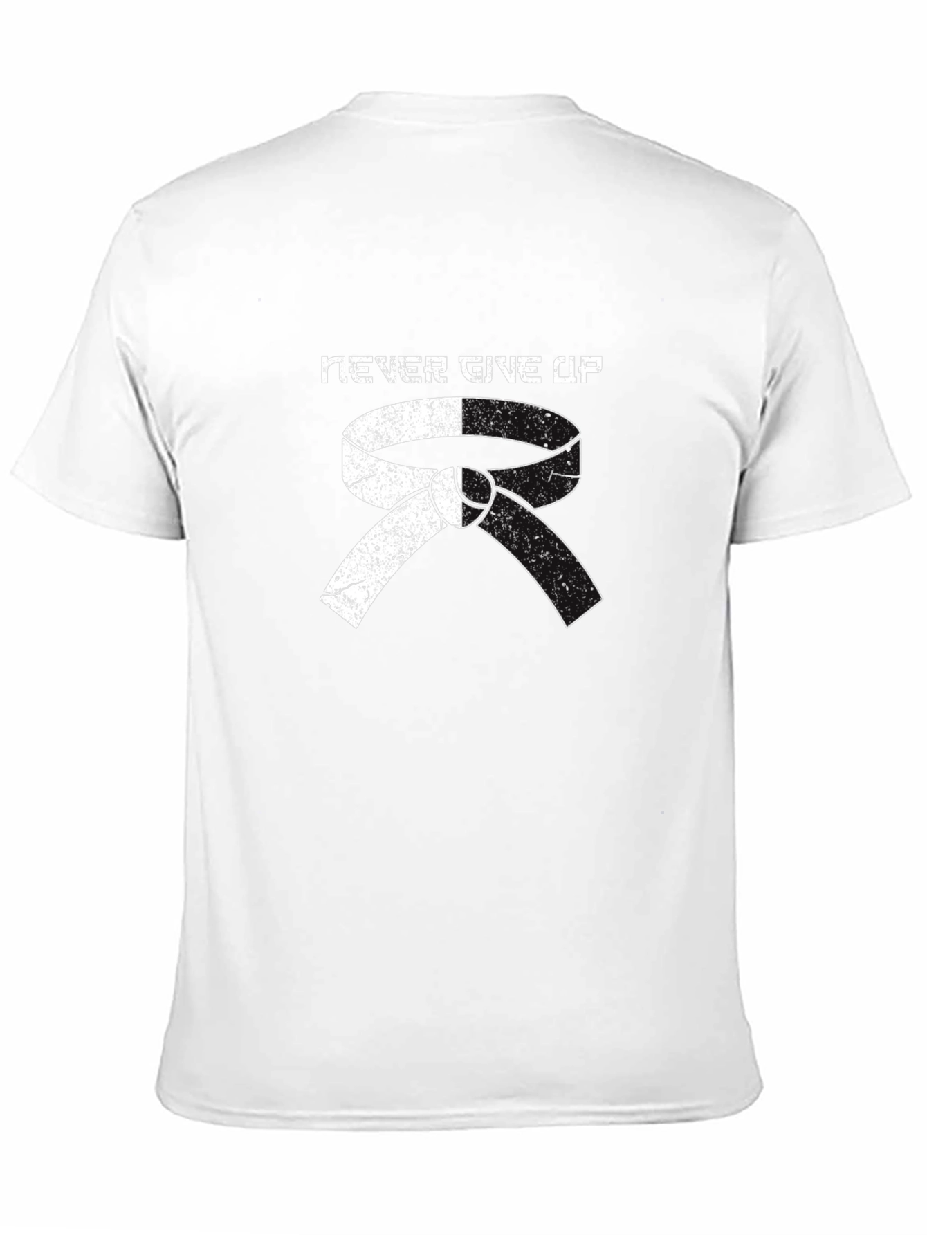 Never Give Up Martial Arts Belt Graphic T-Shirt