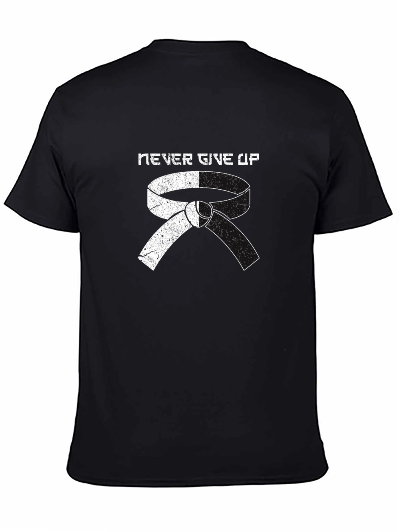 Never Give Up Martial Arts Belt Graphic T-Shirt