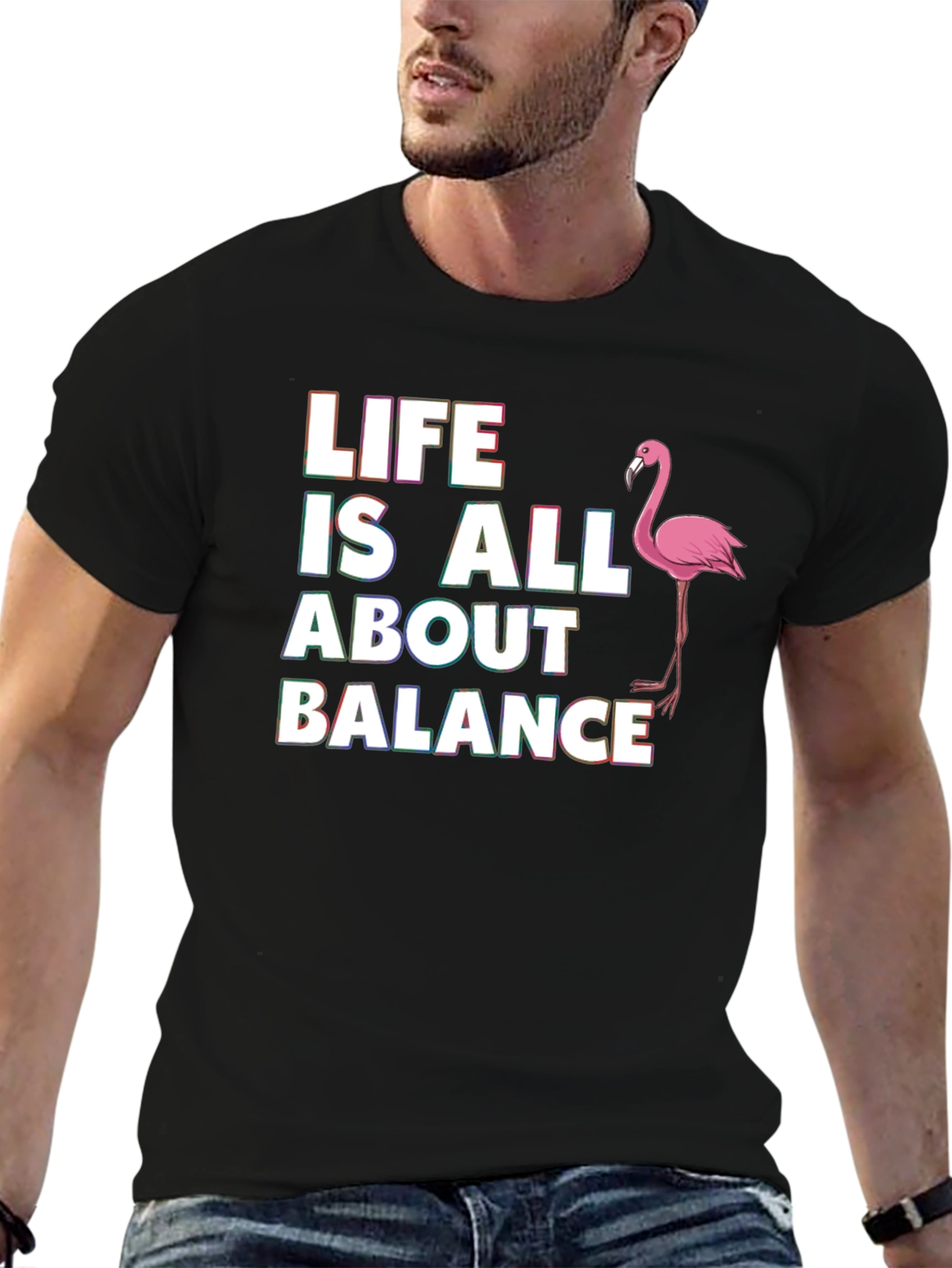 Life is All About Balance Flamingo T-Shirt