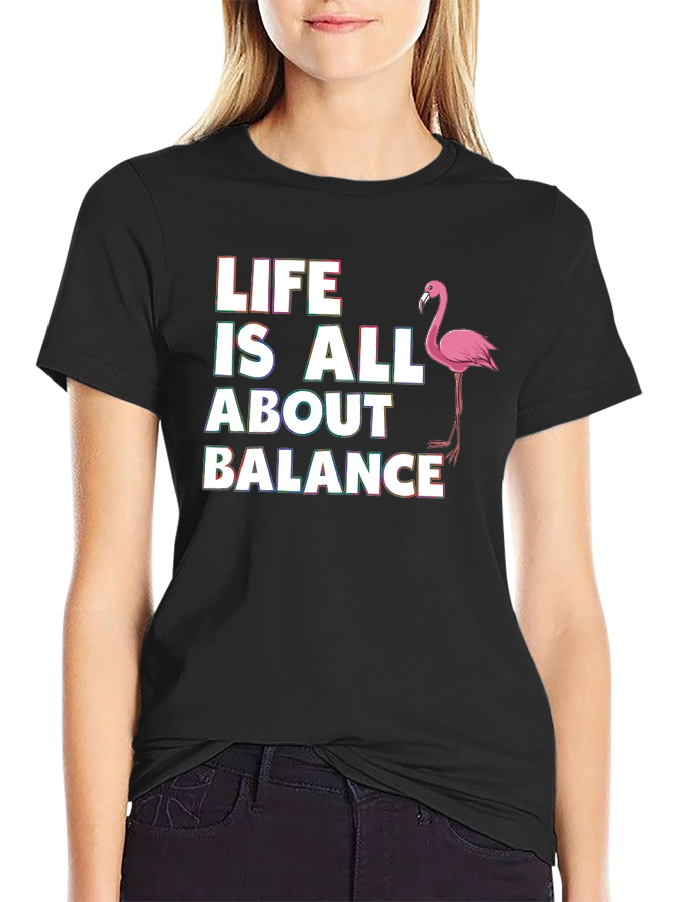 Life is All About Balance Flamingo T-Shirt