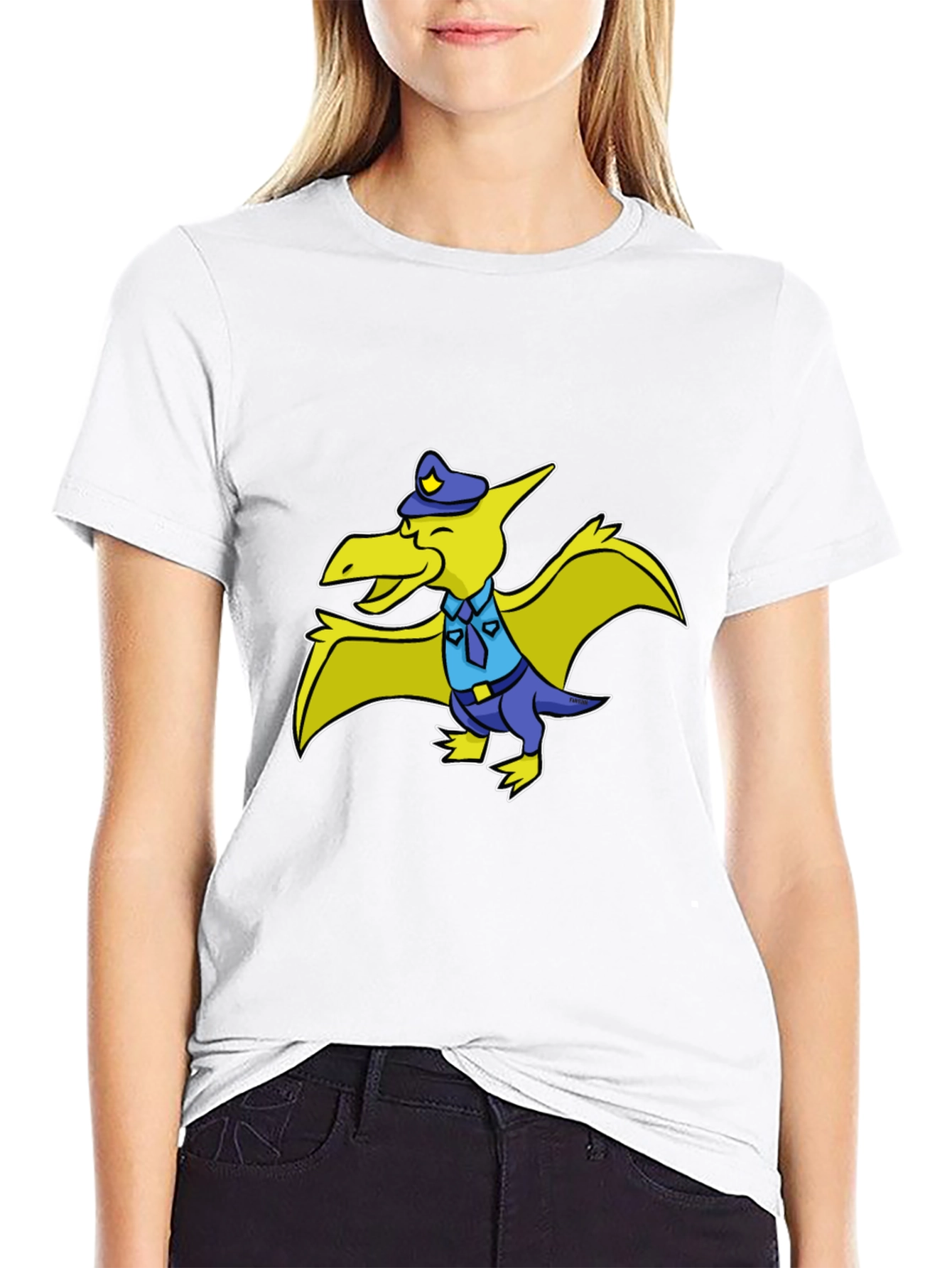 Police Pterodactyl T-Shirt - Funny Cartoon Dino Tee