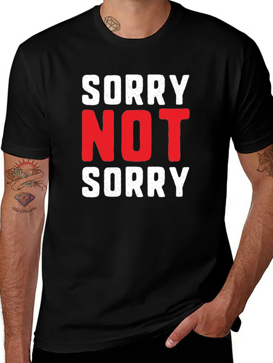 Sorry Not Sorry Graphic Tee - Black Cotton T-Shirt