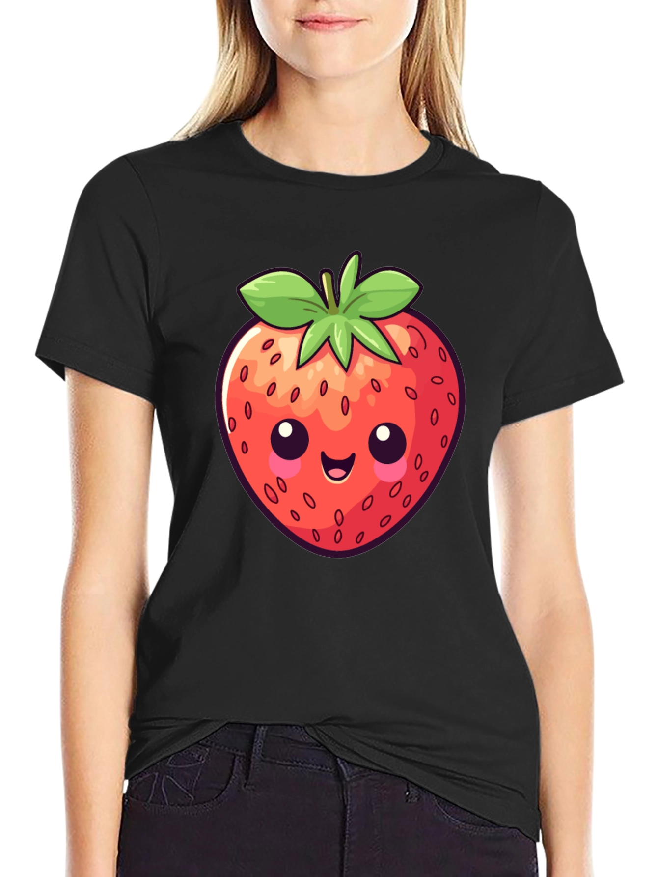Cute Strawberry Graphic Tee - Fun Casual Wear
