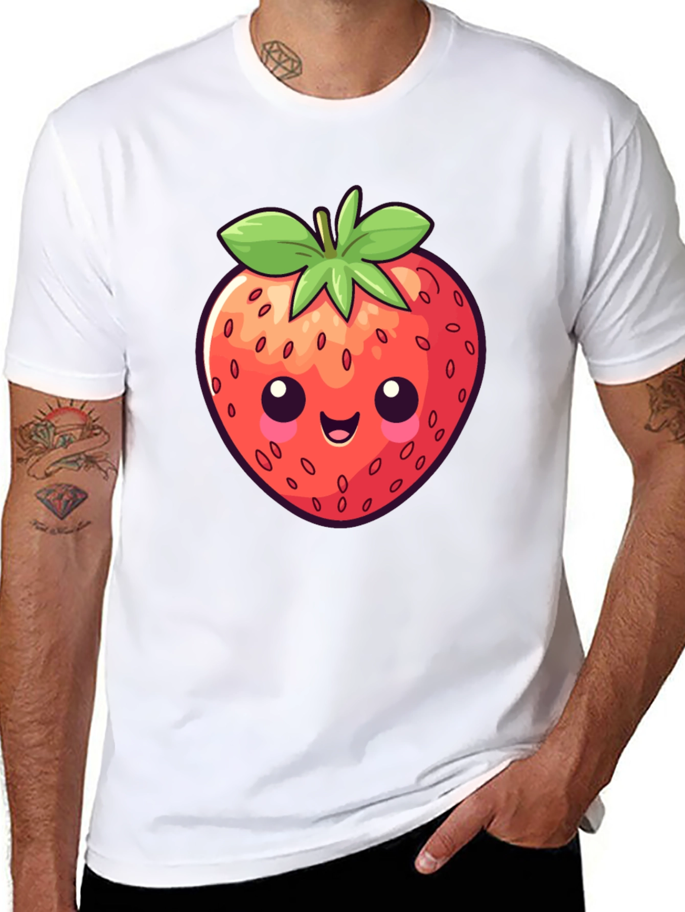 Cute Strawberry Graphic Tee - Fun Casual Wear