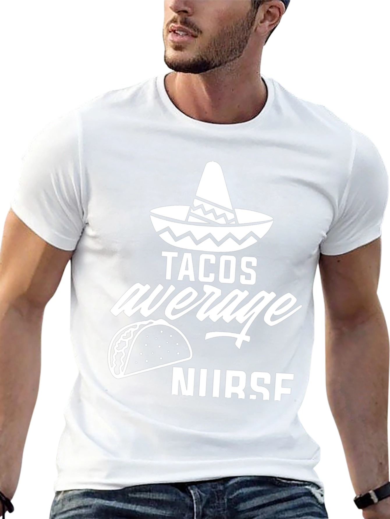 Tacos Average Nurse Graphic Tee - Black Cotton Blend