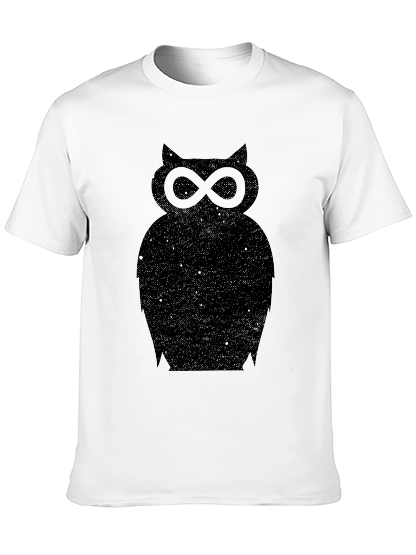 Unique Owl Silhouette Graphic Tee - Soft Black Cotton