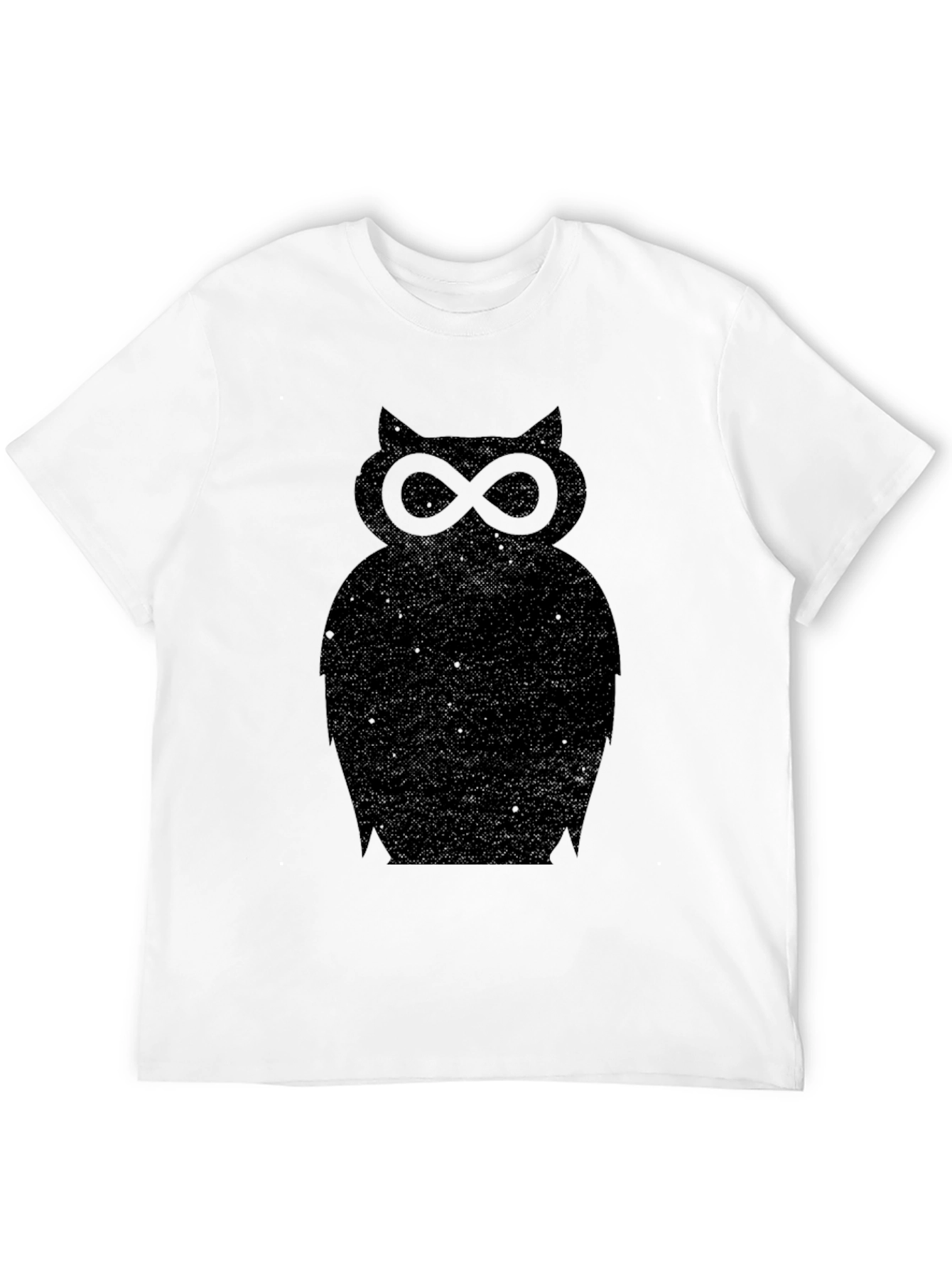 Unique Owl Silhouette Graphic Tee - Soft Black Cotton