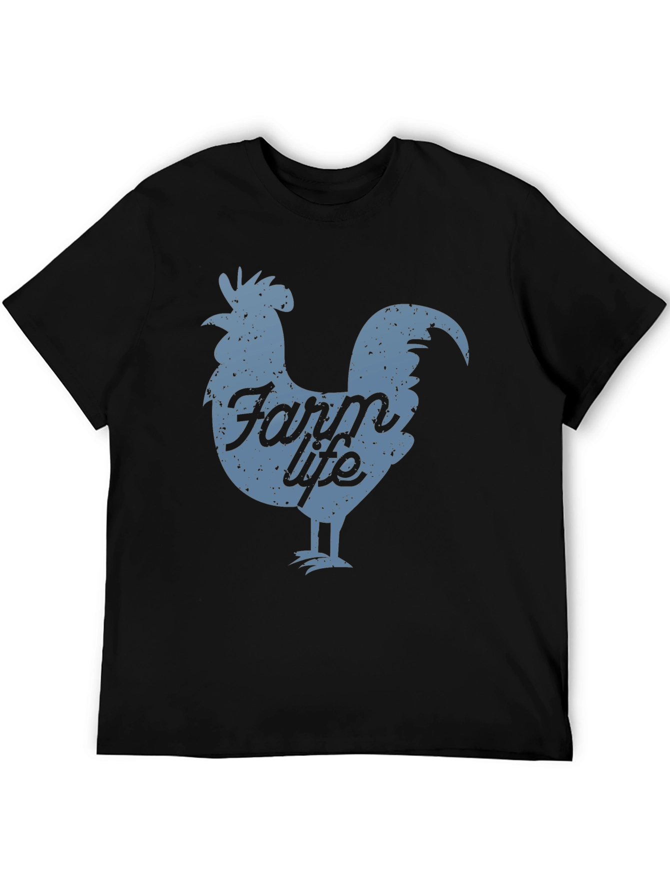 Farm Life Rooster Graphic Tee - Black