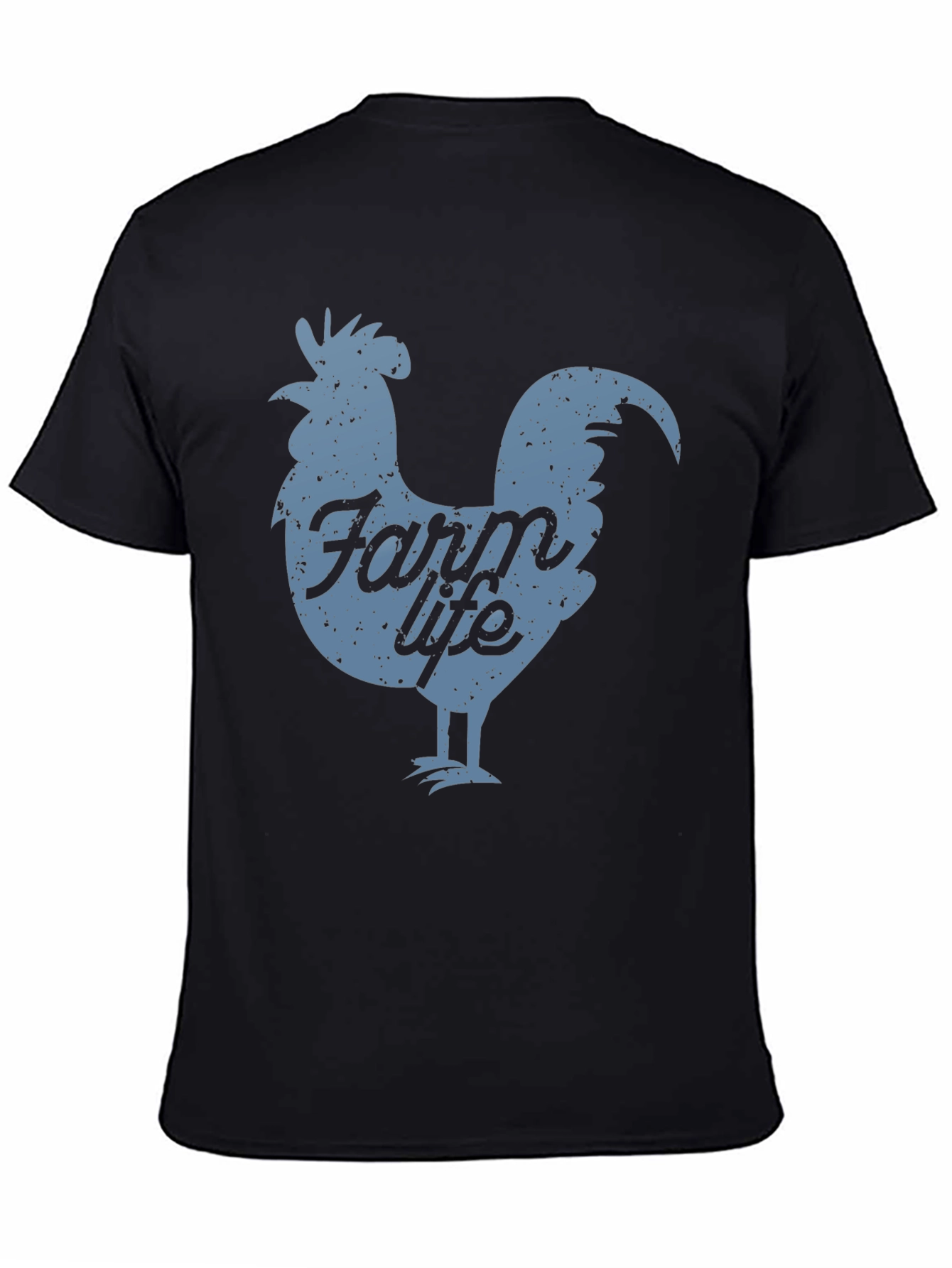 Farm Life Rooster Graphic Tee - Black