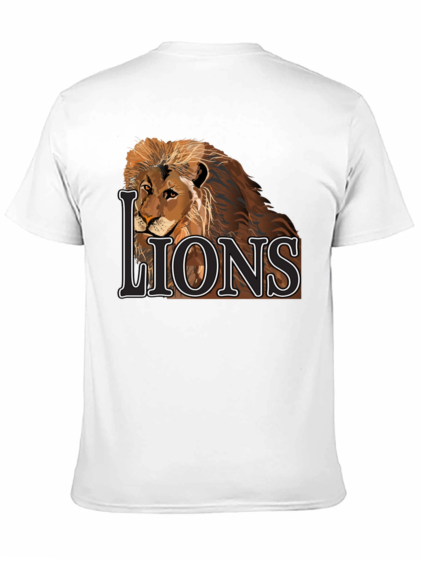 Lion Graphic Tee - Black Cotton Lions T-Shirt