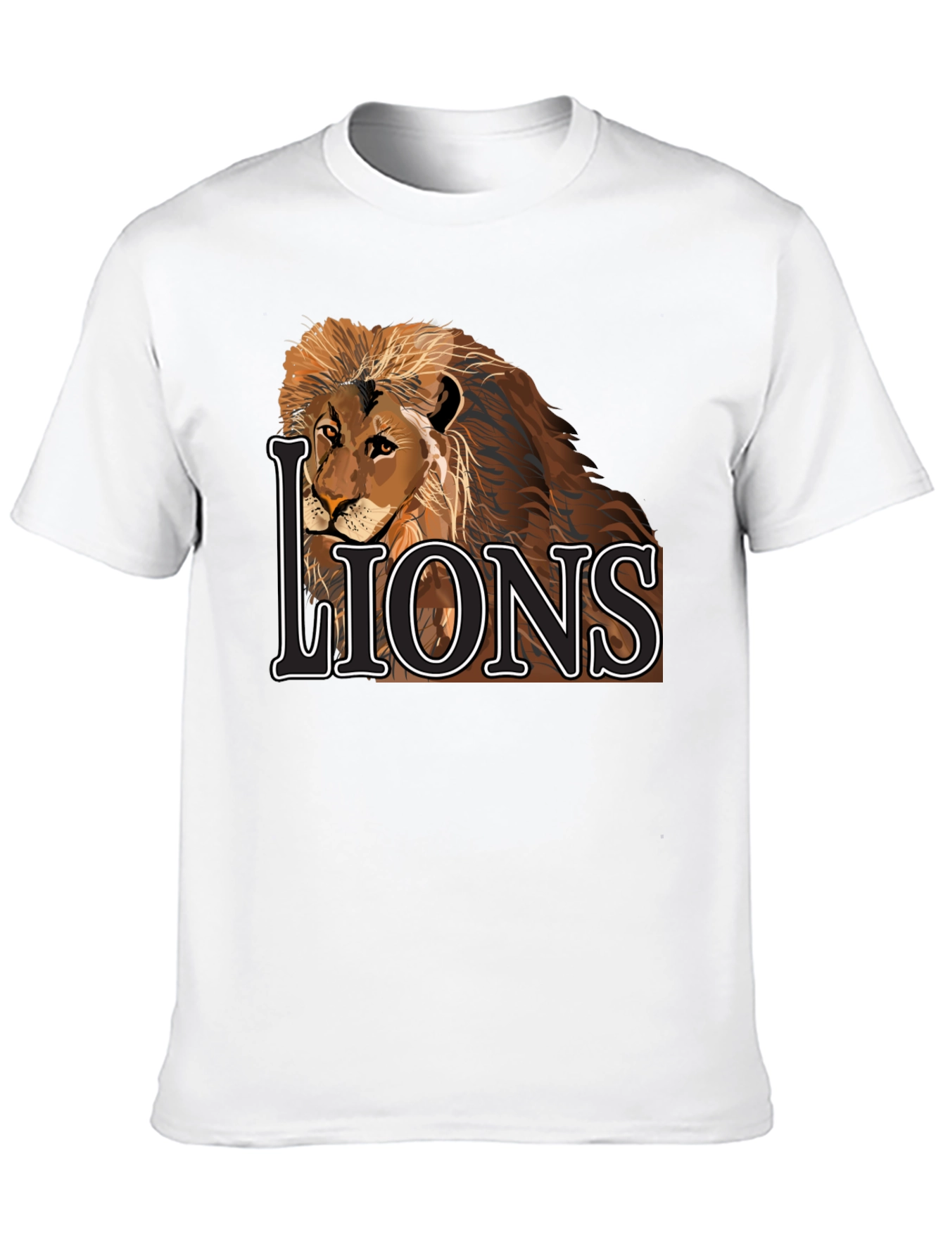 Lion Graphic Tee - Black Cotton Lions T-Shirt