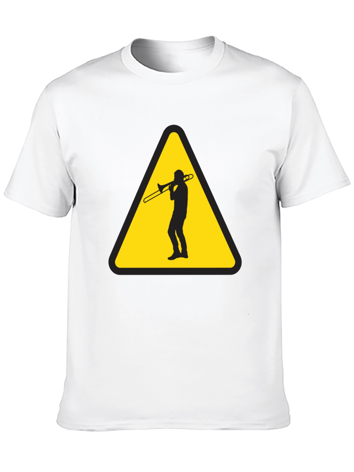 Trombone Player Warning Sign Black T-Shirt