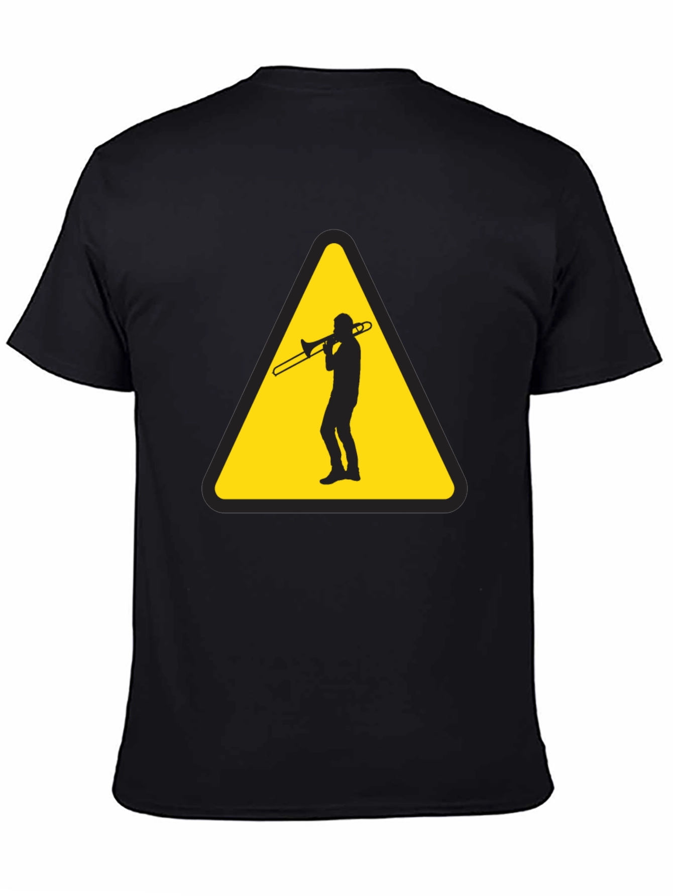 Trombone Player Warning Sign Black T-Shirt