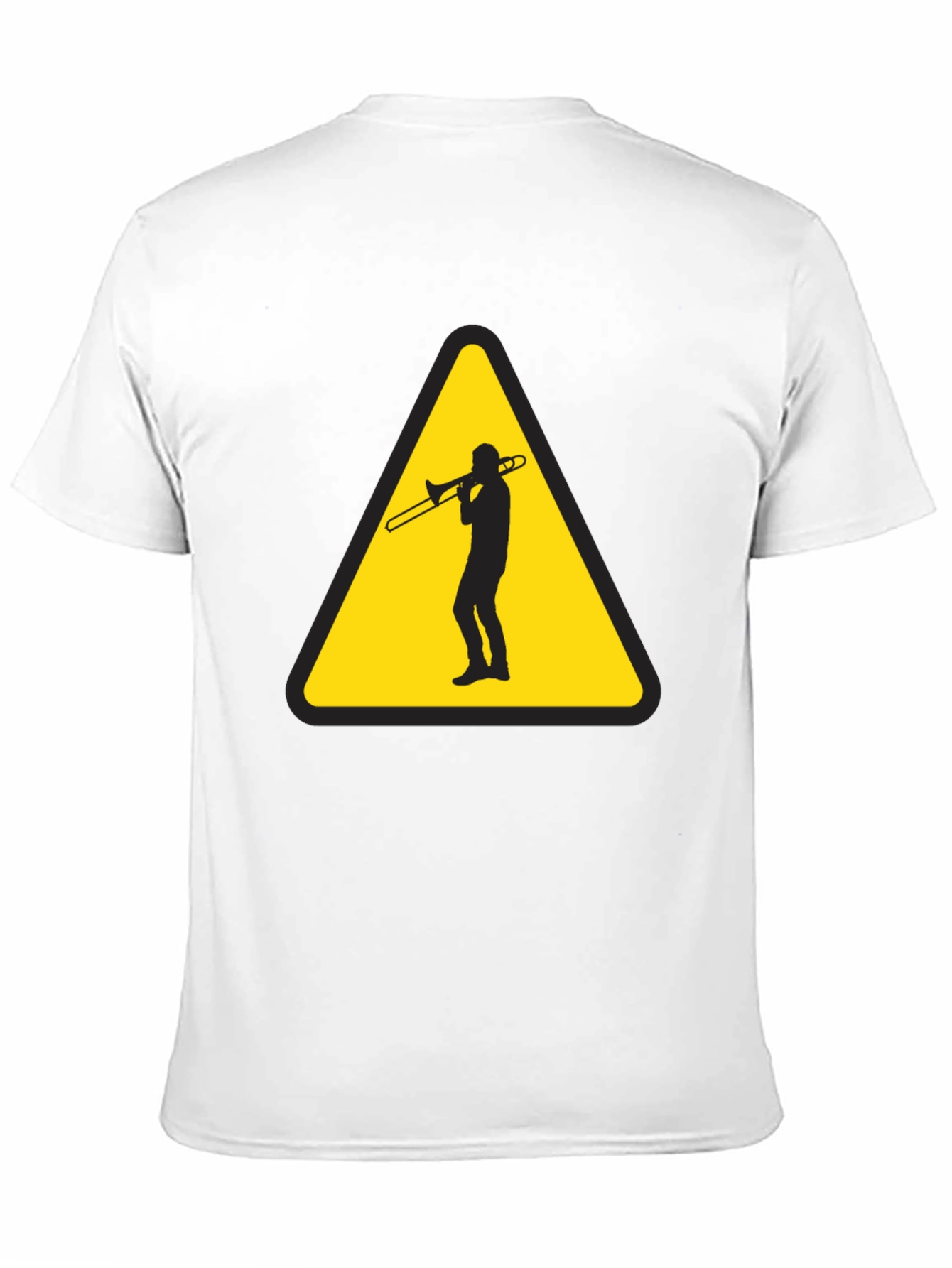 Trombone Player Warning Sign Black T-Shirt