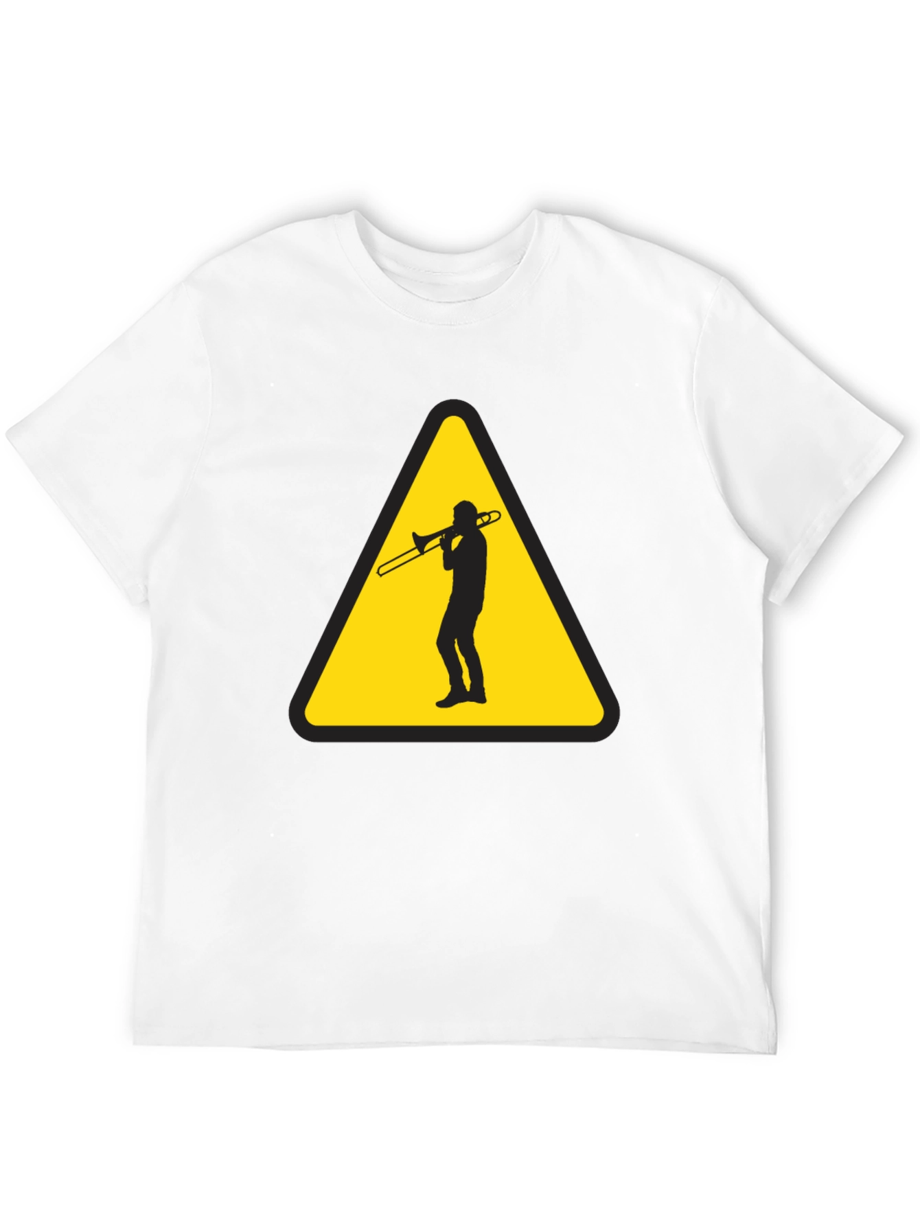 Trombone Player Warning Sign Black T-Shirt