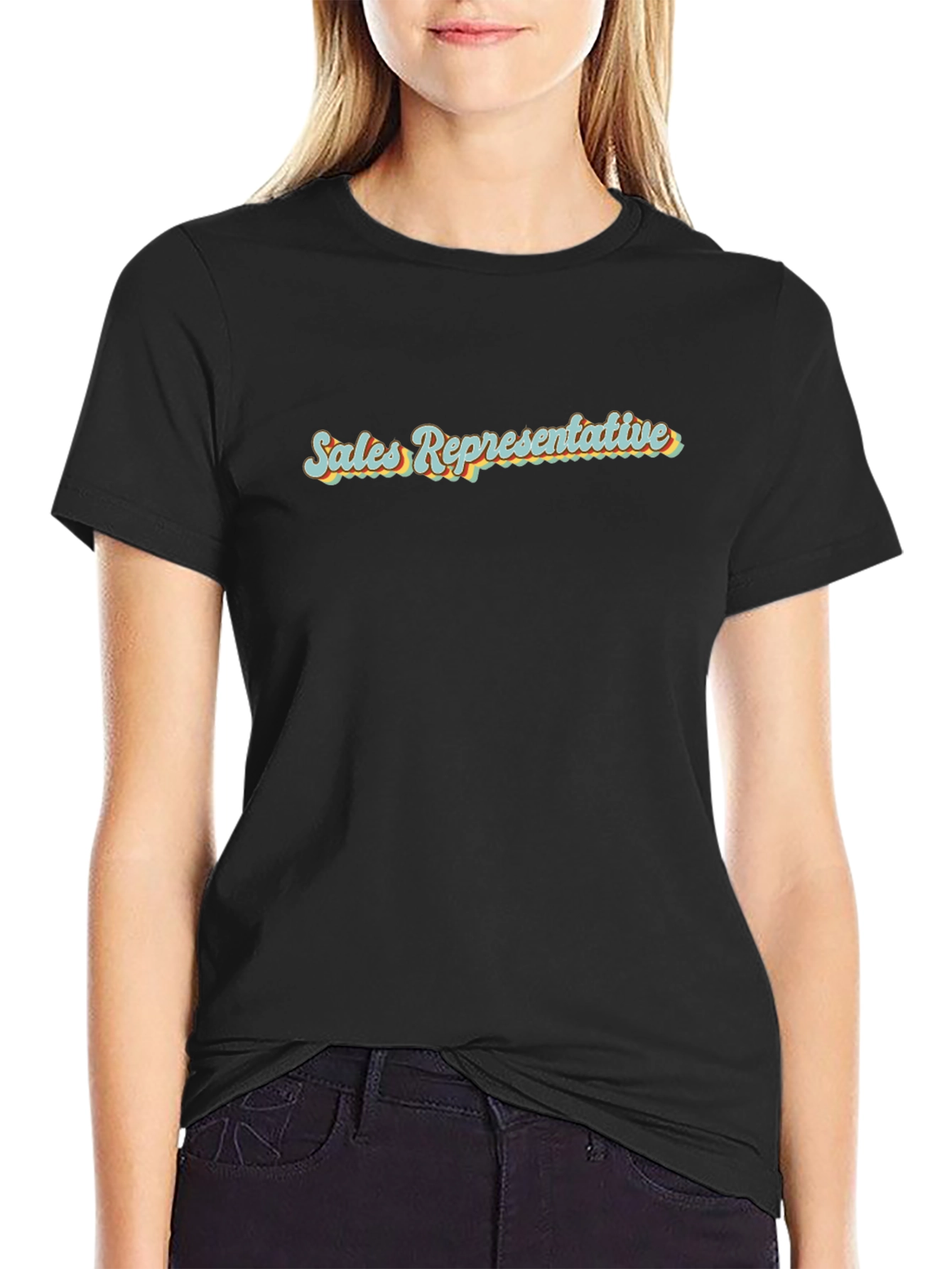 Retro Sales Representative Black T-Shirt