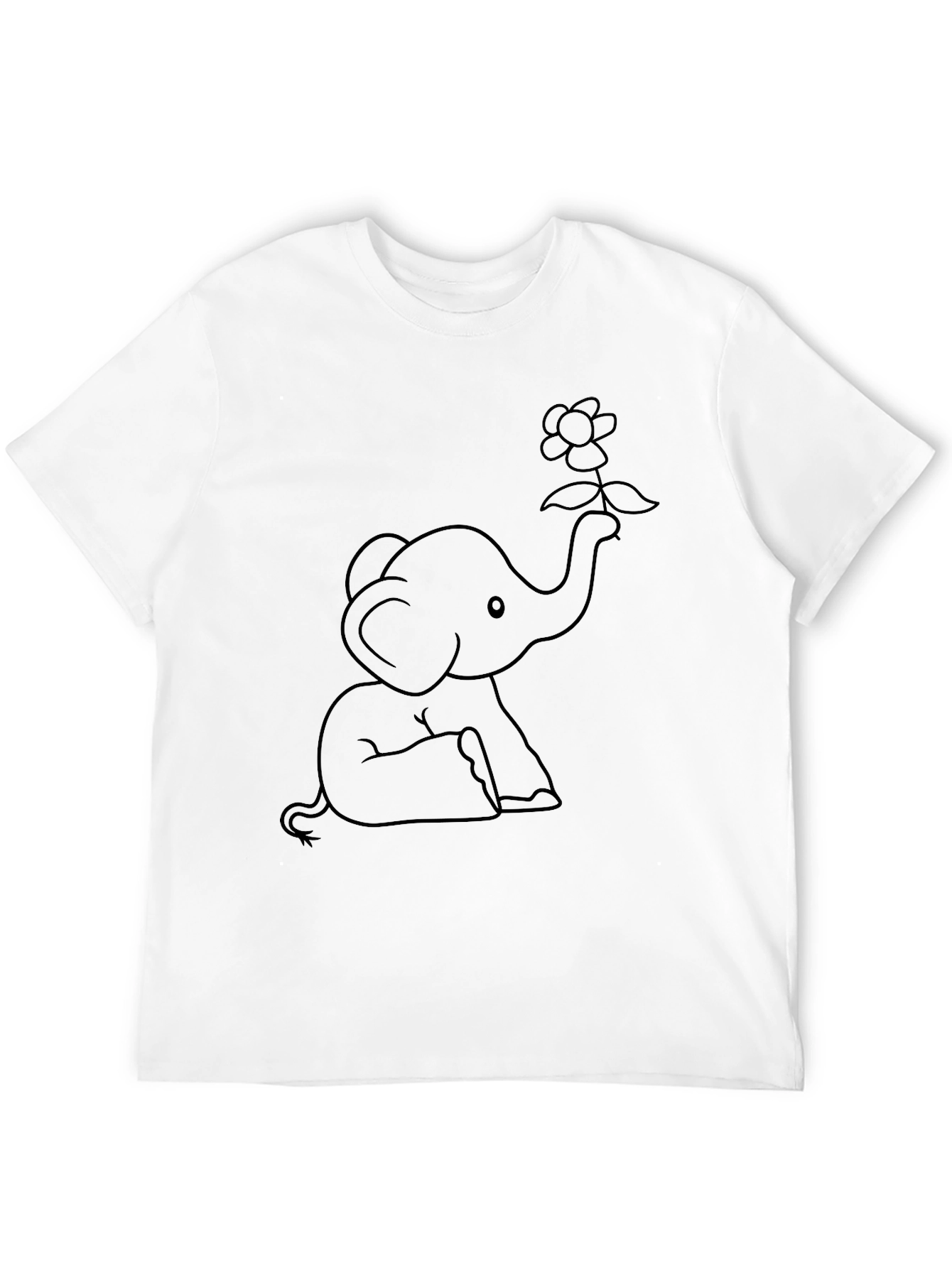 Cute Elephant Holding Flower T-Shirt