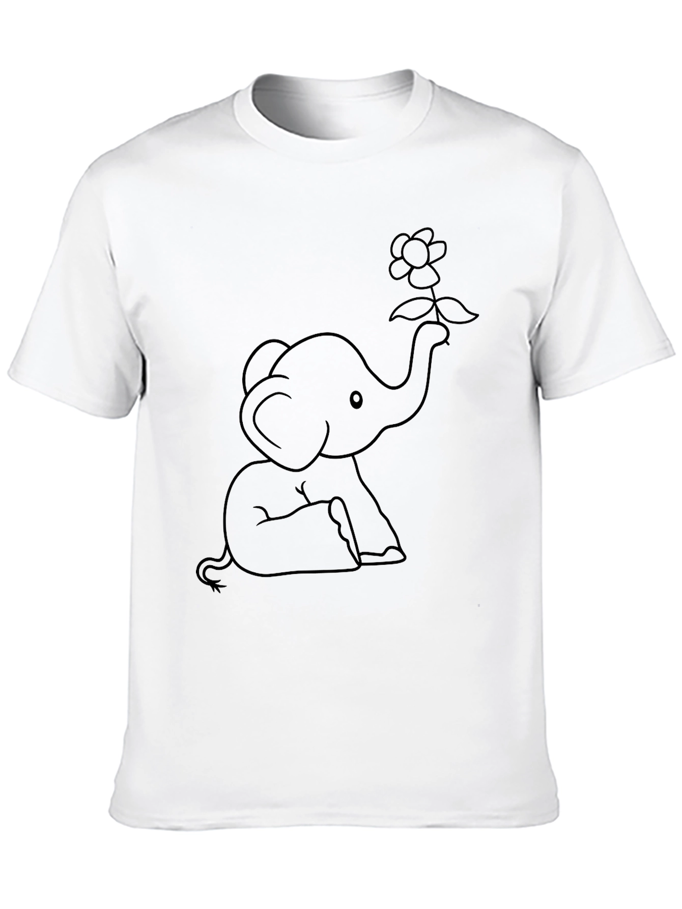 Cute Elephant Holding Flower T-Shirt
