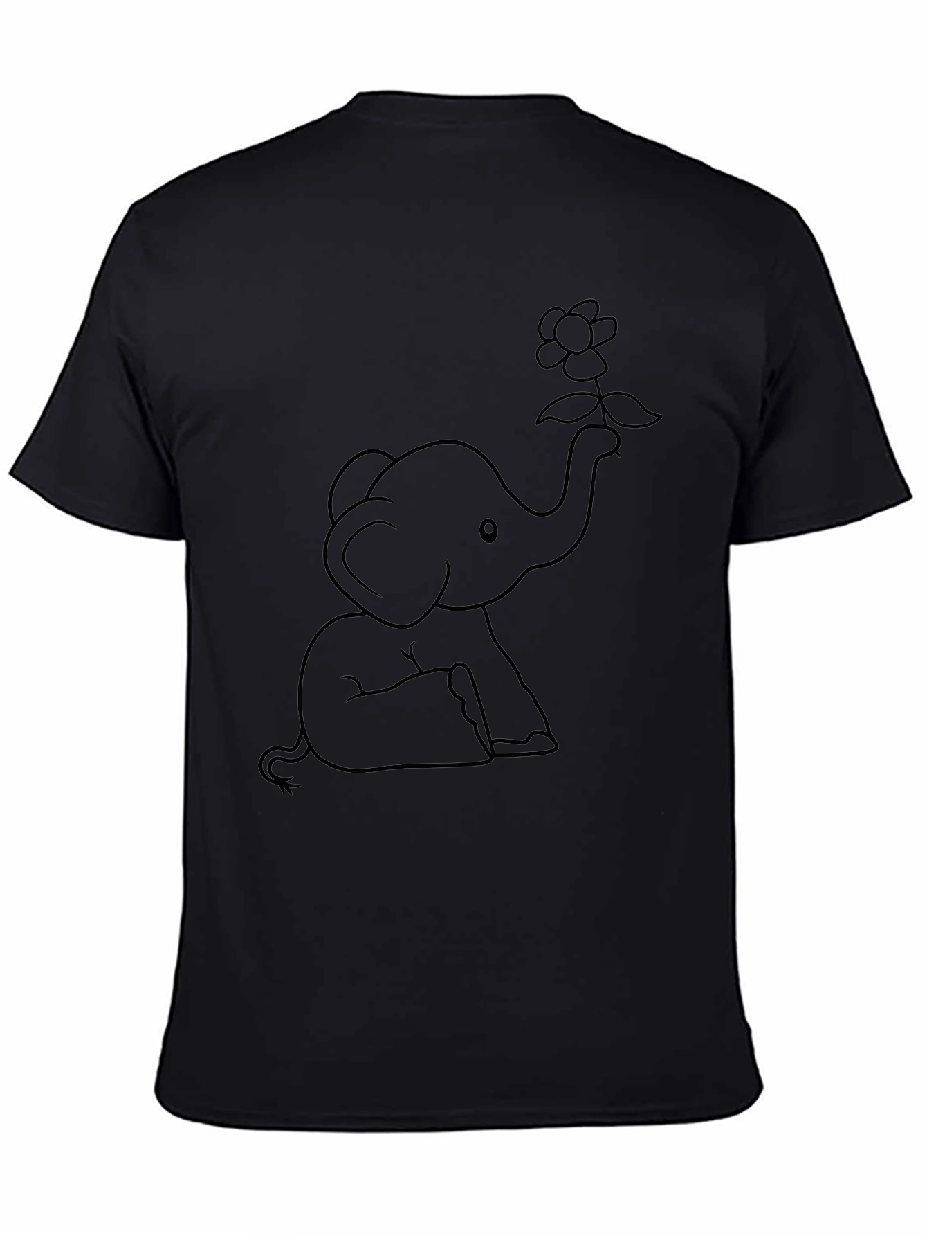 Cute Elephant Holding Flower T-Shirt