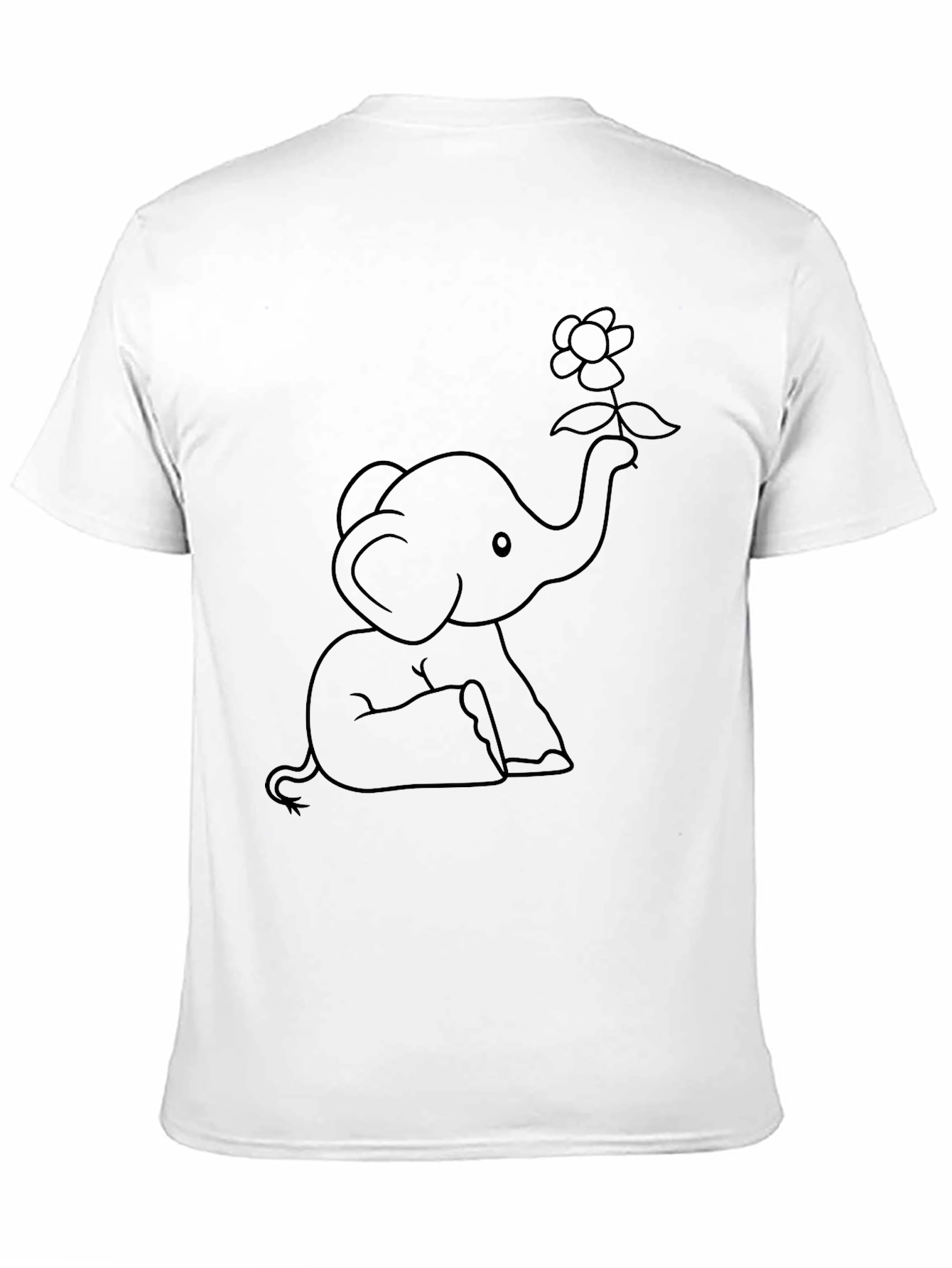 Cute Elephant Holding Flower T-Shirt