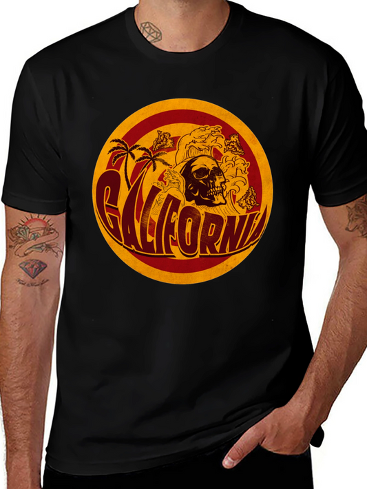 California Skull Graphic T-Shirt - Retro Style
