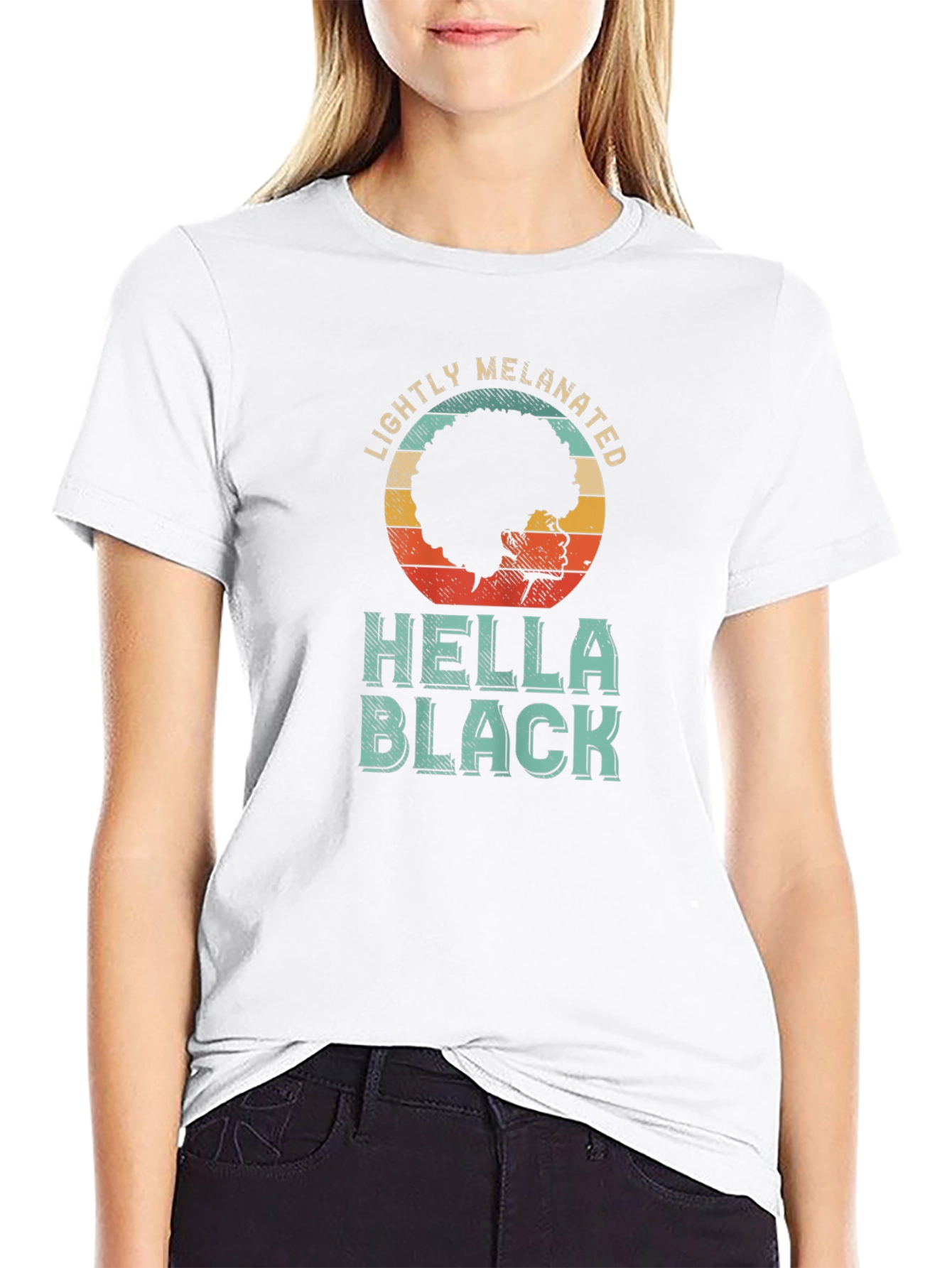 Lightly Melanated Hella Black T-Shirt