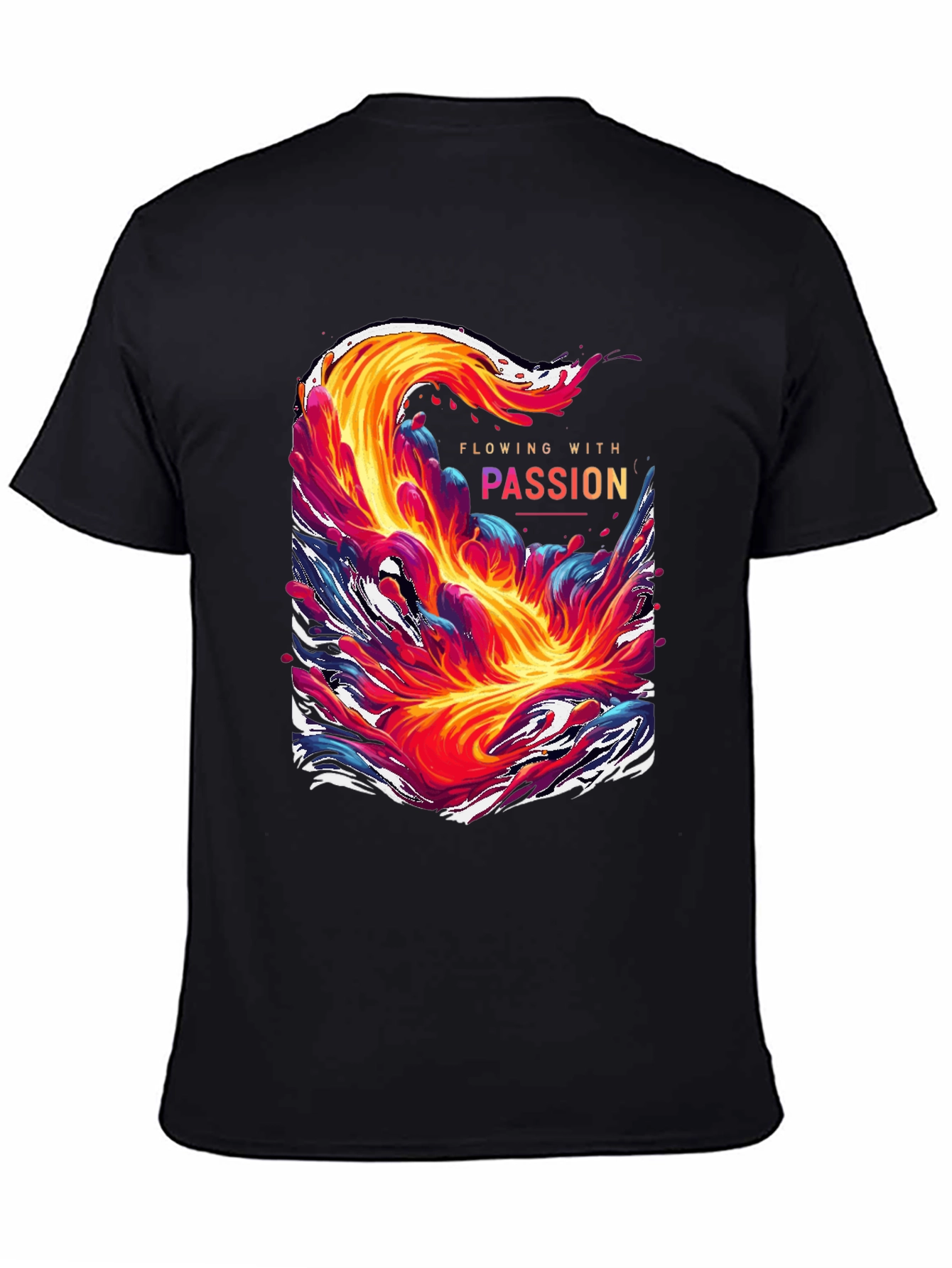 Flowing With Passion Graphic Tee - Unique Mens T-Shirt