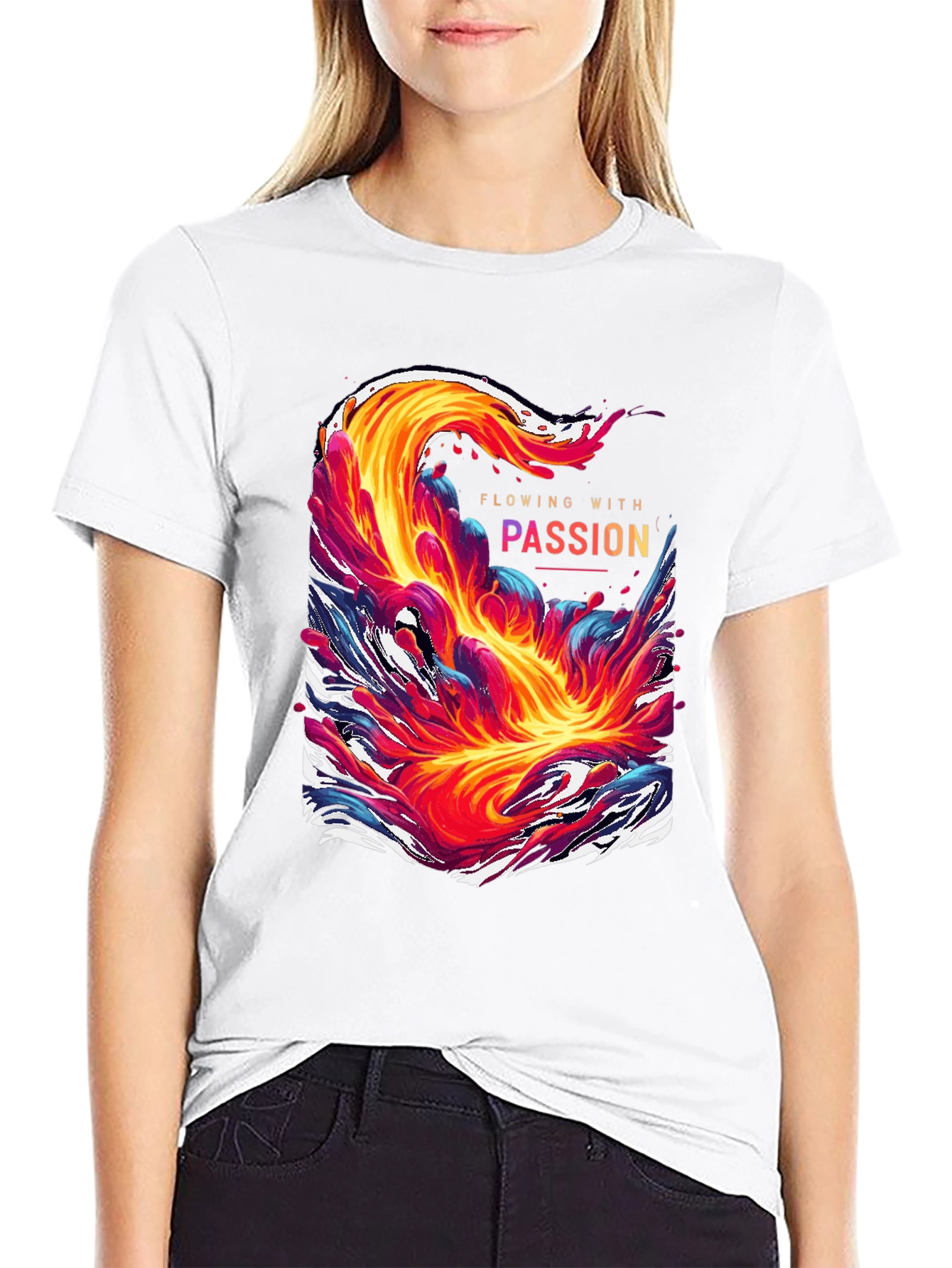 Flowing With Passion Graphic Tee - Unique Mens T-Shirt