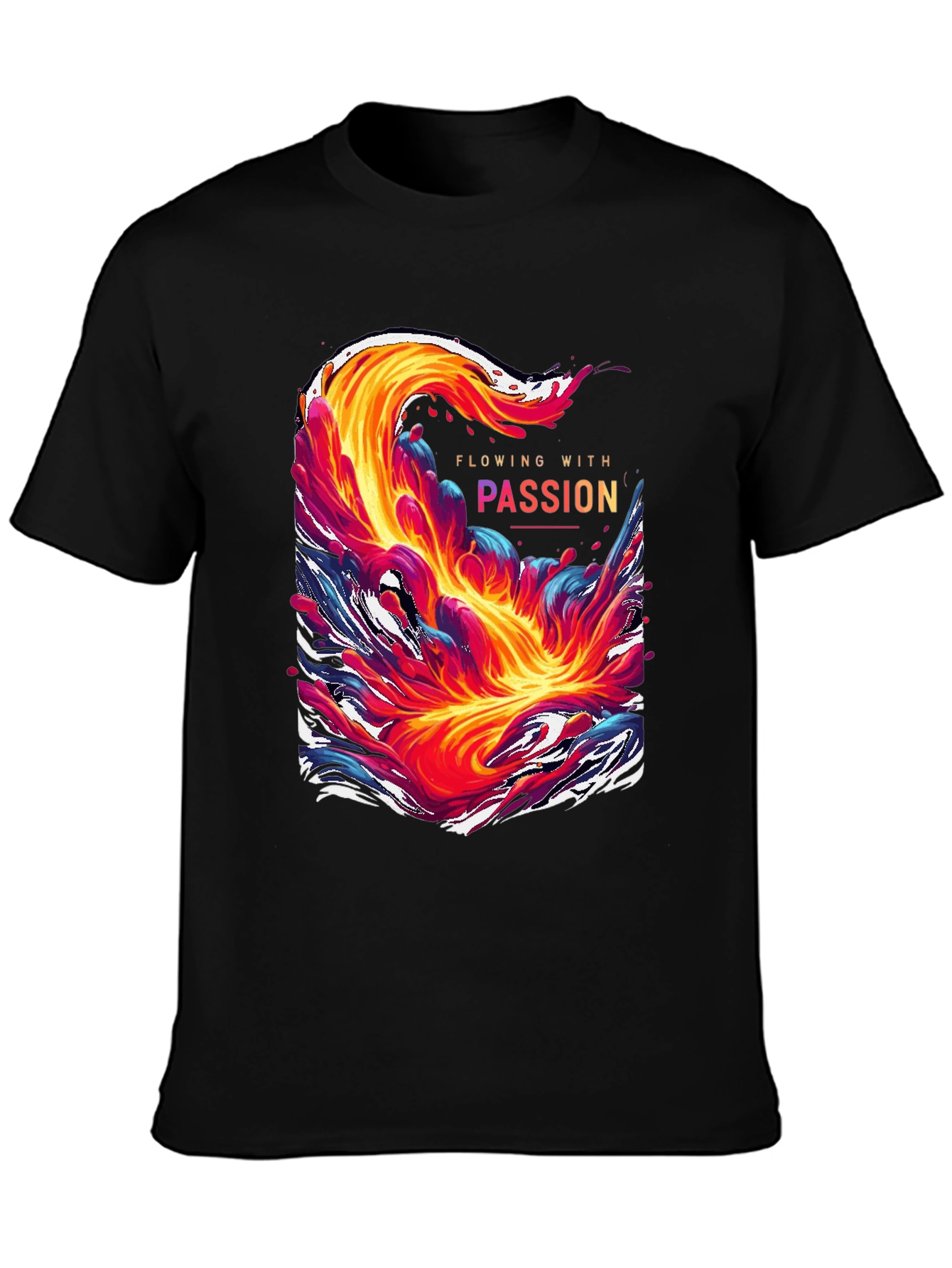 Flowing With Passion Graphic Tee - Unique Mens T-Shirt