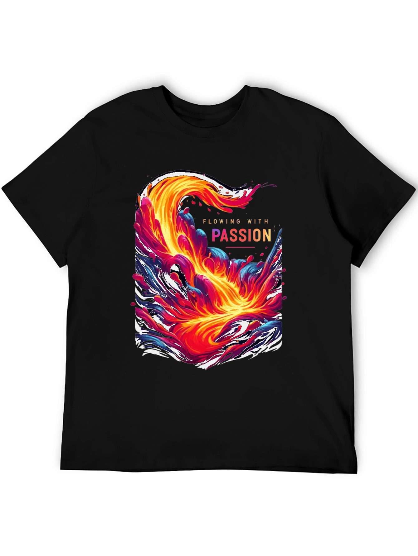 Flowing With Passion Graphic Tee - Unique Mens T-Shirt