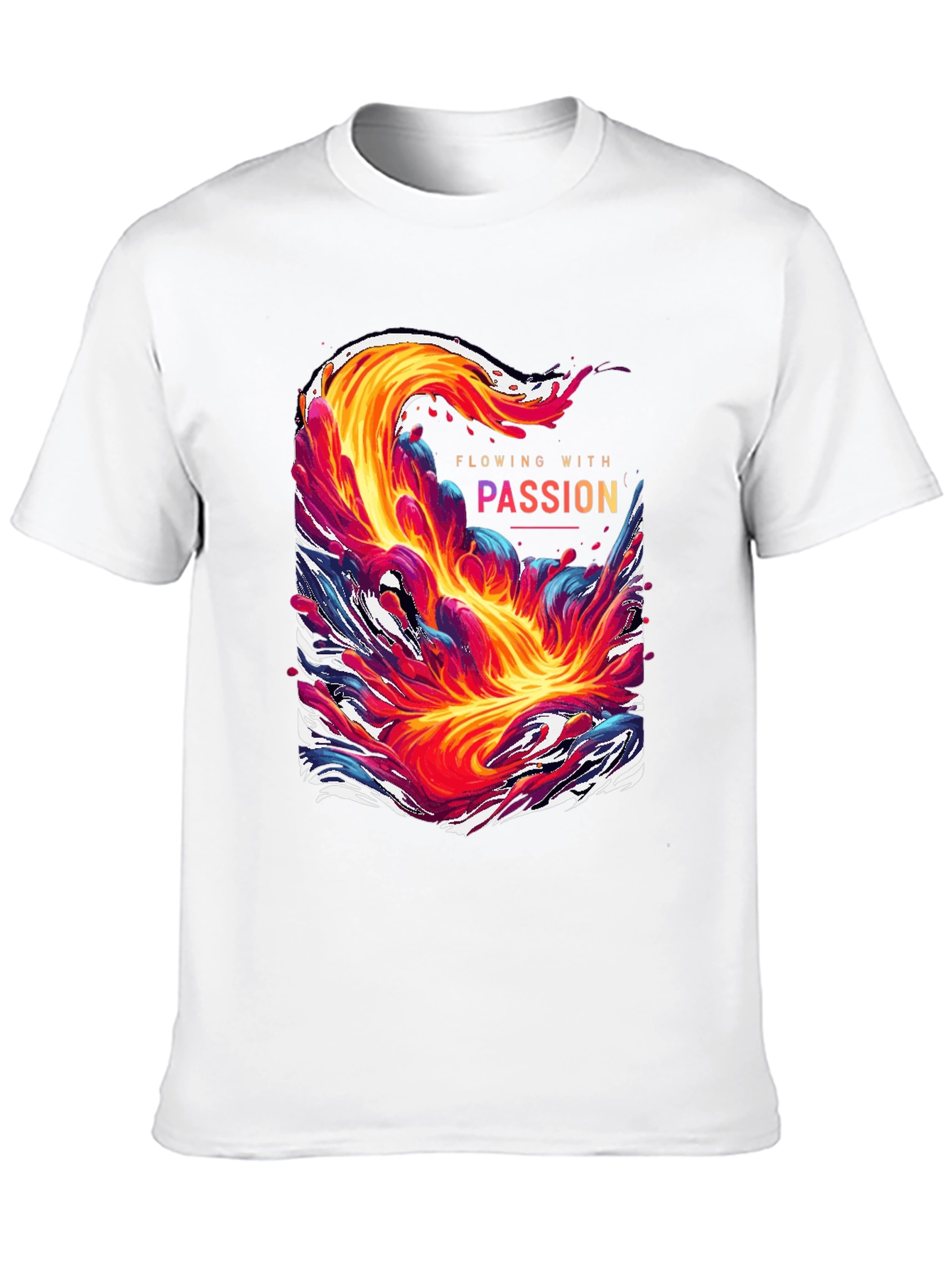 Flowing With Passion Graphic Tee - Unique Mens T-Shirt