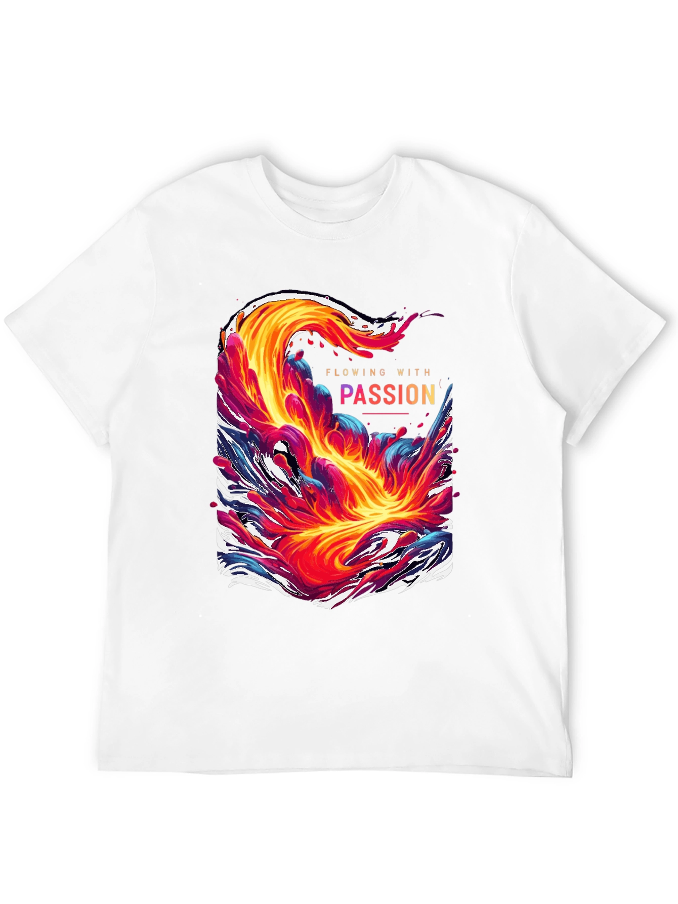 Flowing With Passion Graphic Tee - Unique Mens T-Shirt