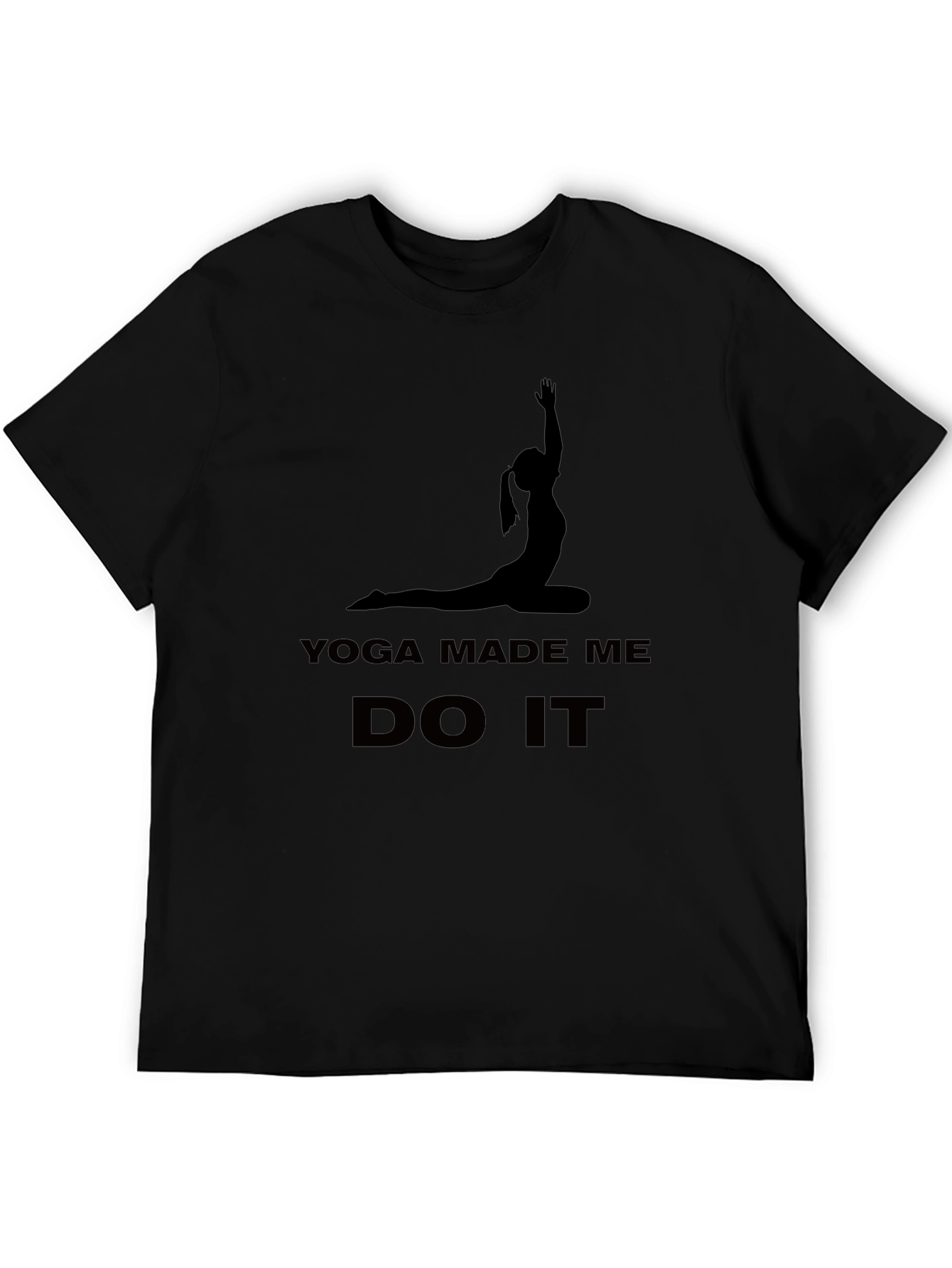 Yoga Made Me Do It Graphic T-Shirt - Black