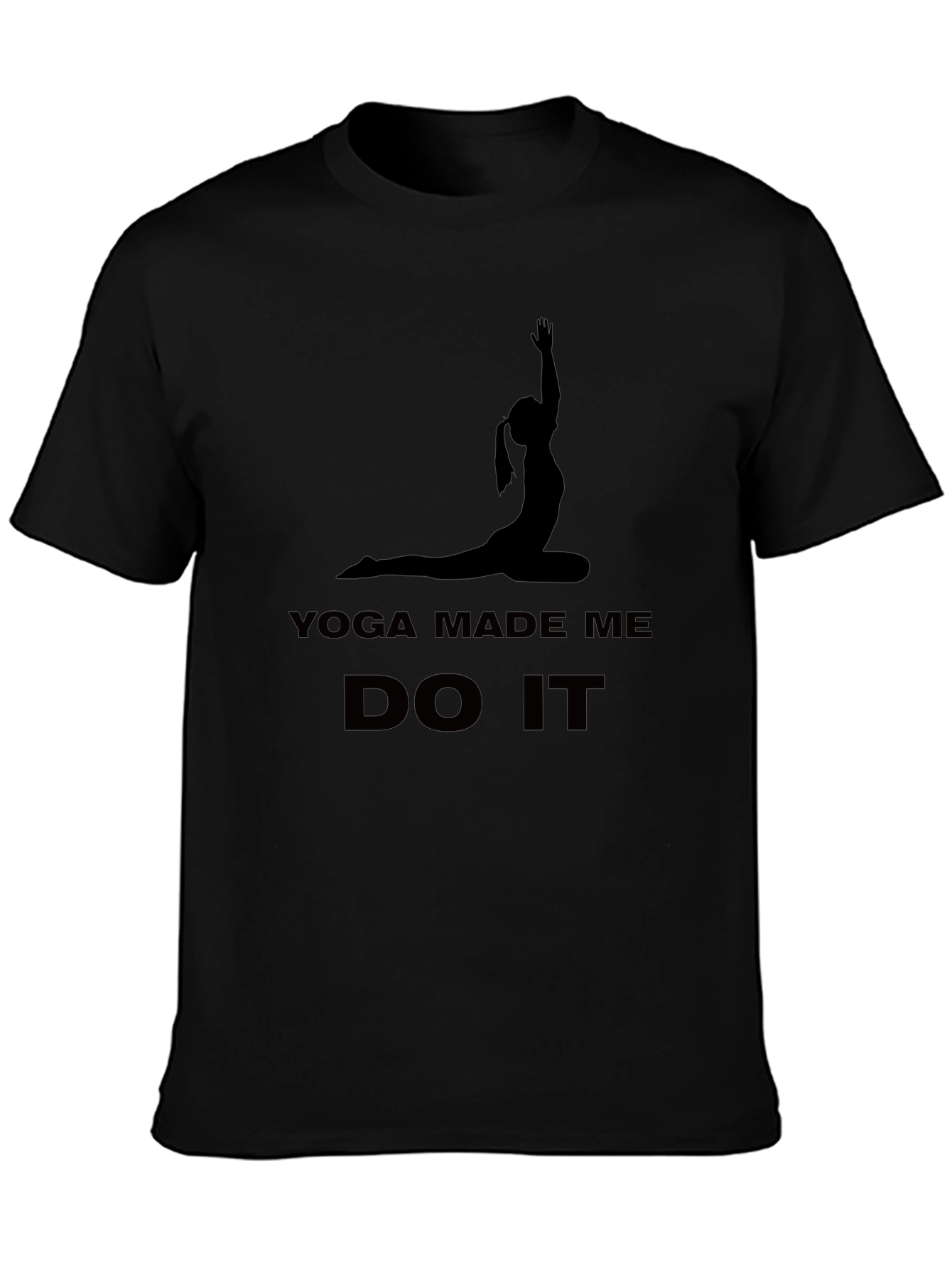 Yoga Made Me Do It Graphic T-Shirt - Black
