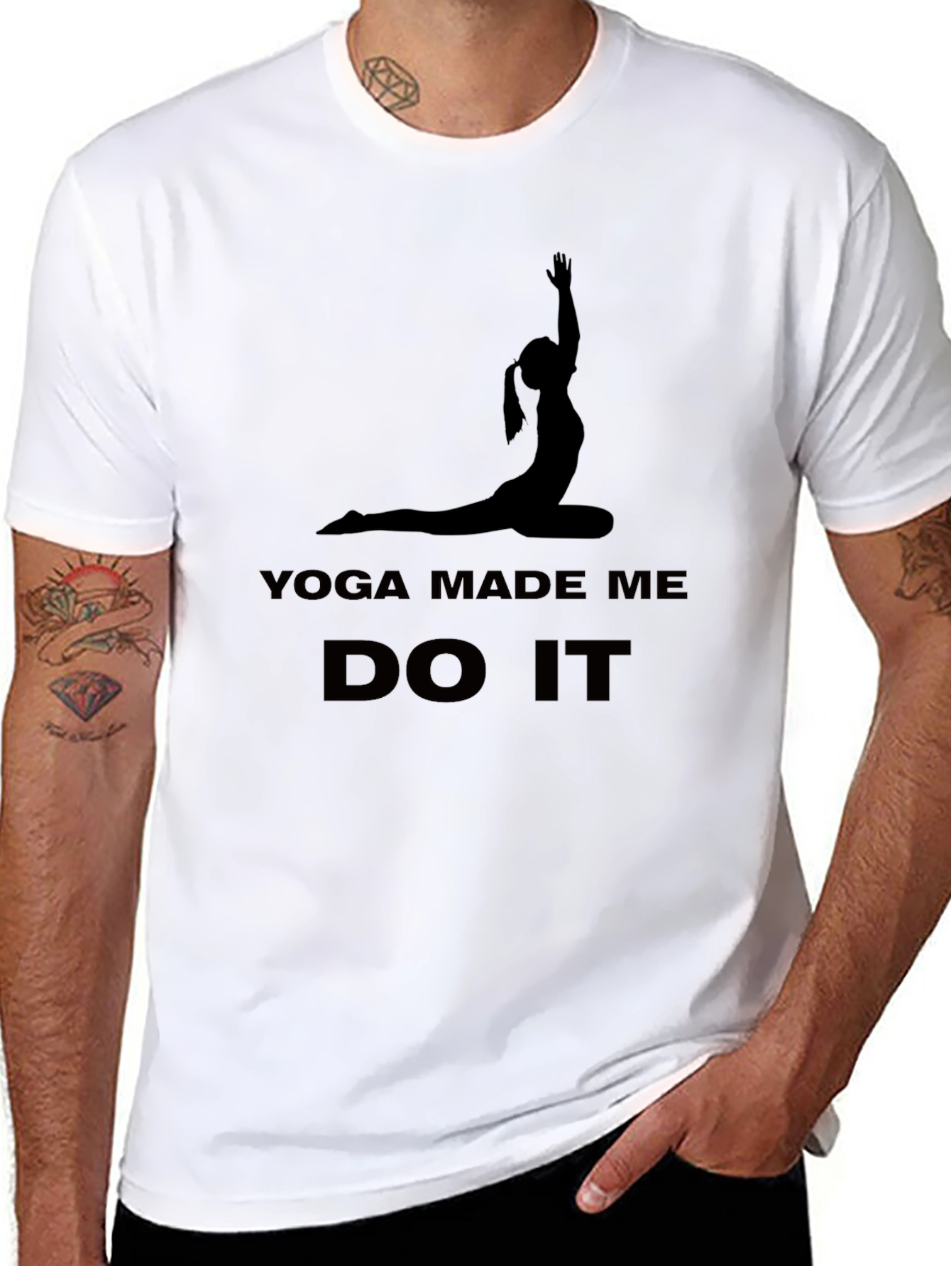 Yoga Made Me Do It Graphic T-Shirt - Black
