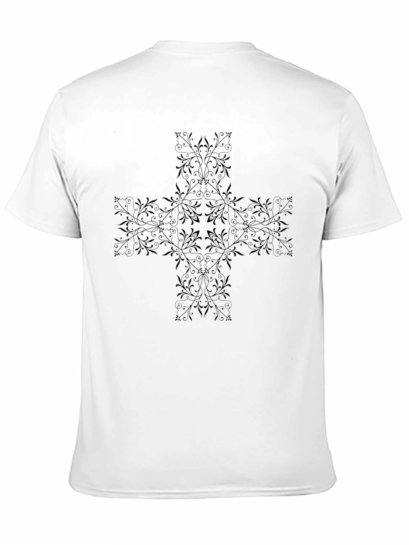Ornate Cross Graphic Black T-Shirt