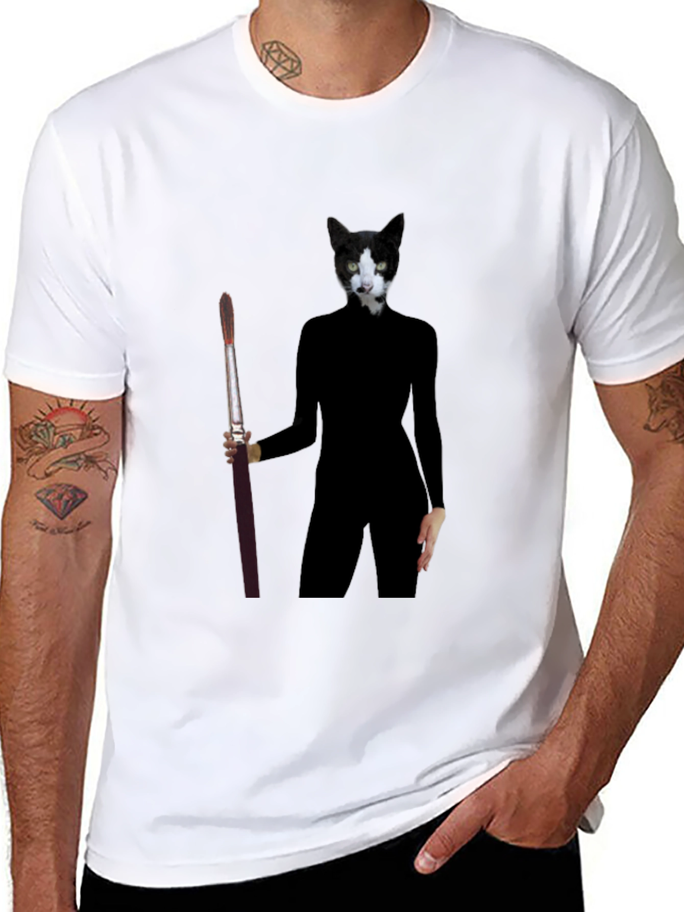 Cat Artist T-Shirt - Unique Graphic Tee