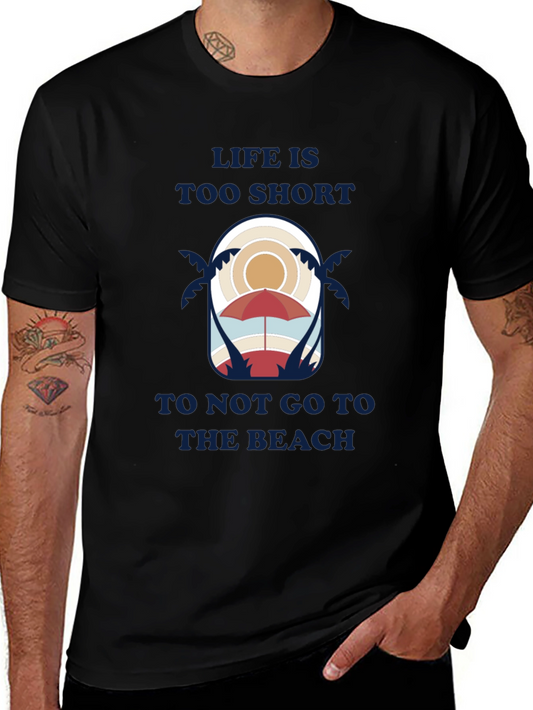Lifes a Beach Graphic Tee - Short Sleeve Crew Neck