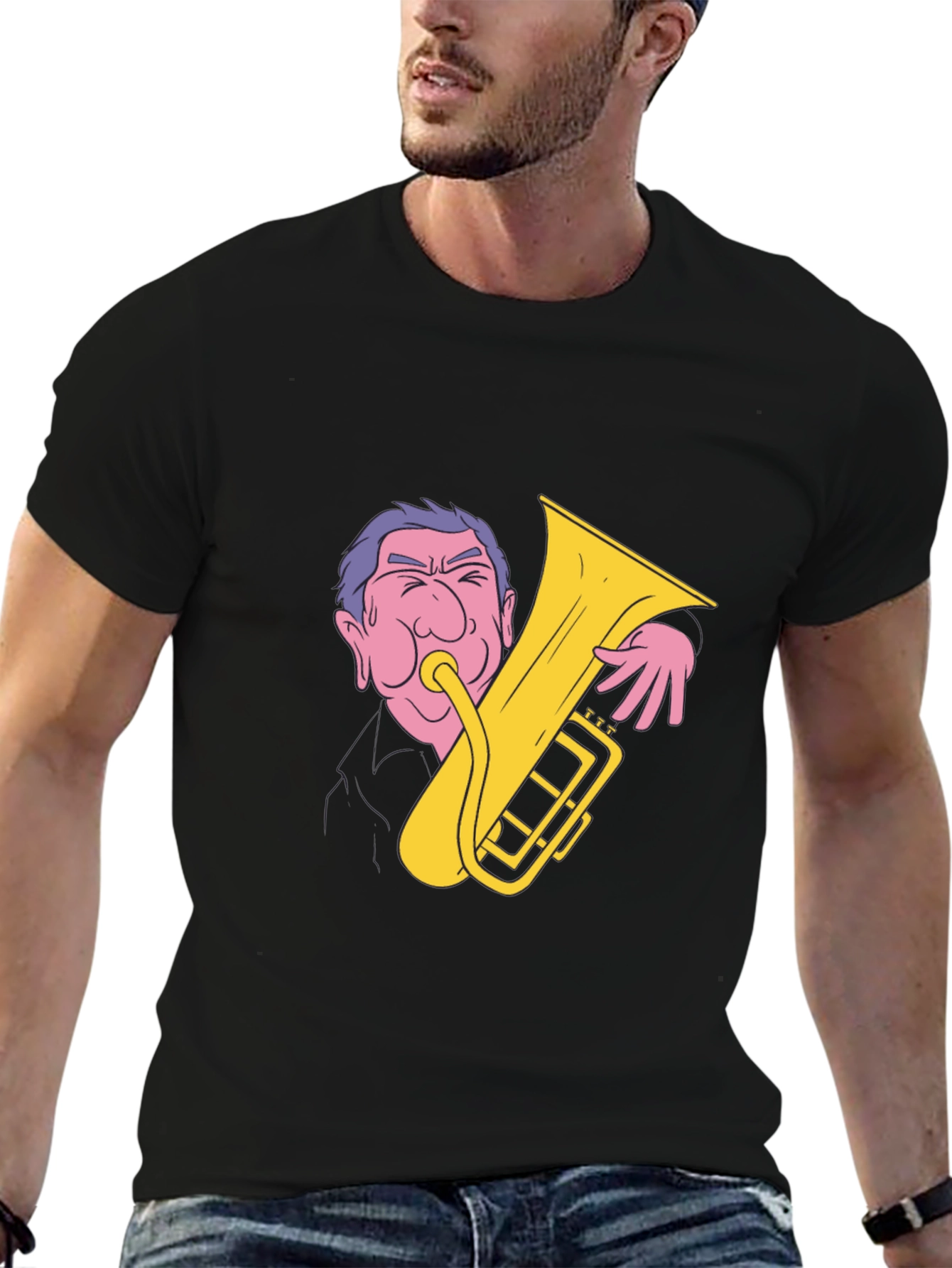 Man Playing Tuba Graphic T-Shirt